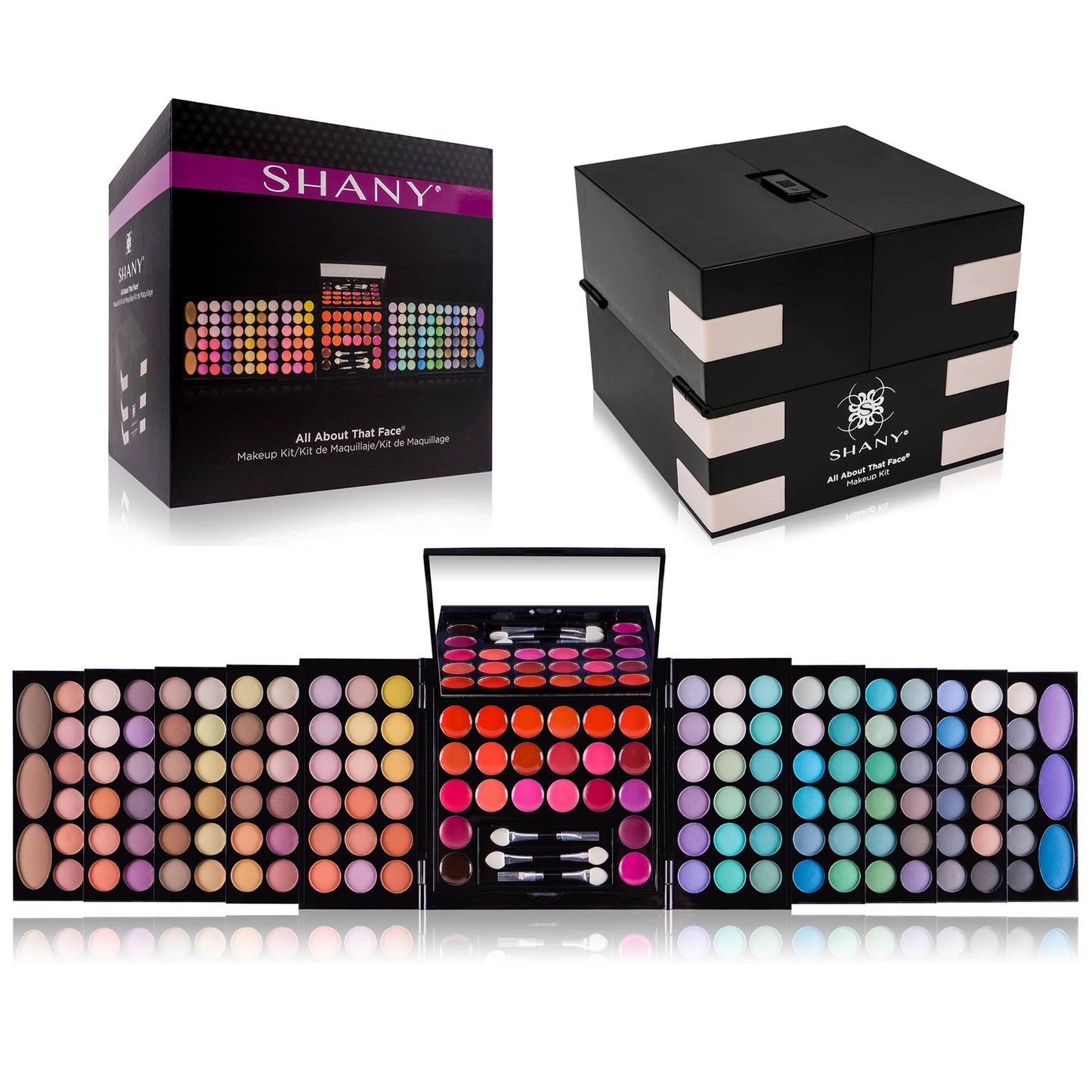 SHANY All In One Harmony Makeup Set - Ultimate Color Combination - Eyeshadows, Blush Powder, Lip-gloss Lipstick, Mini Makeup brushes, Makeup applicators, HOLIDAY GIFT IDEA
