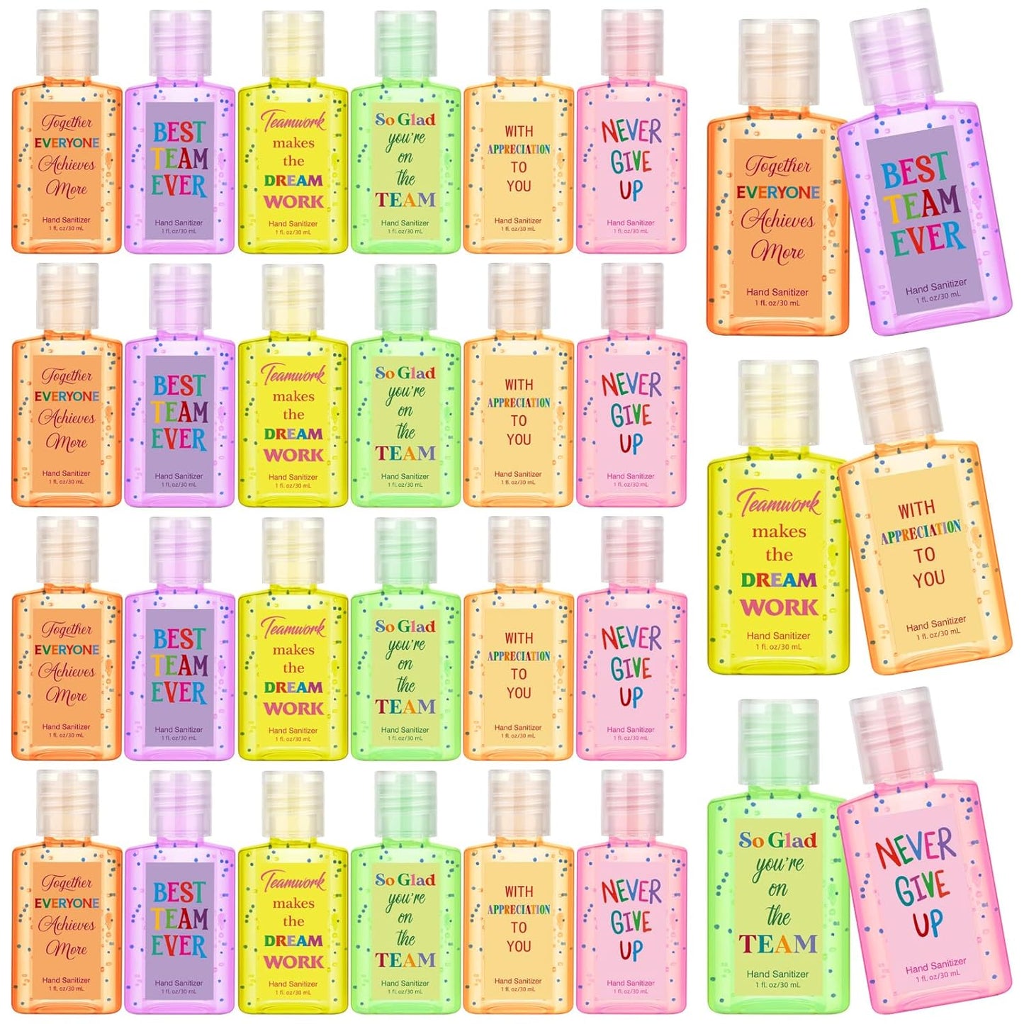 Thank You Mini Hand Sanitizer - 24 Pack Travel Size 1oz | Scented Party Favors for Team Gifts, Teachers, and Coworkers (Black)