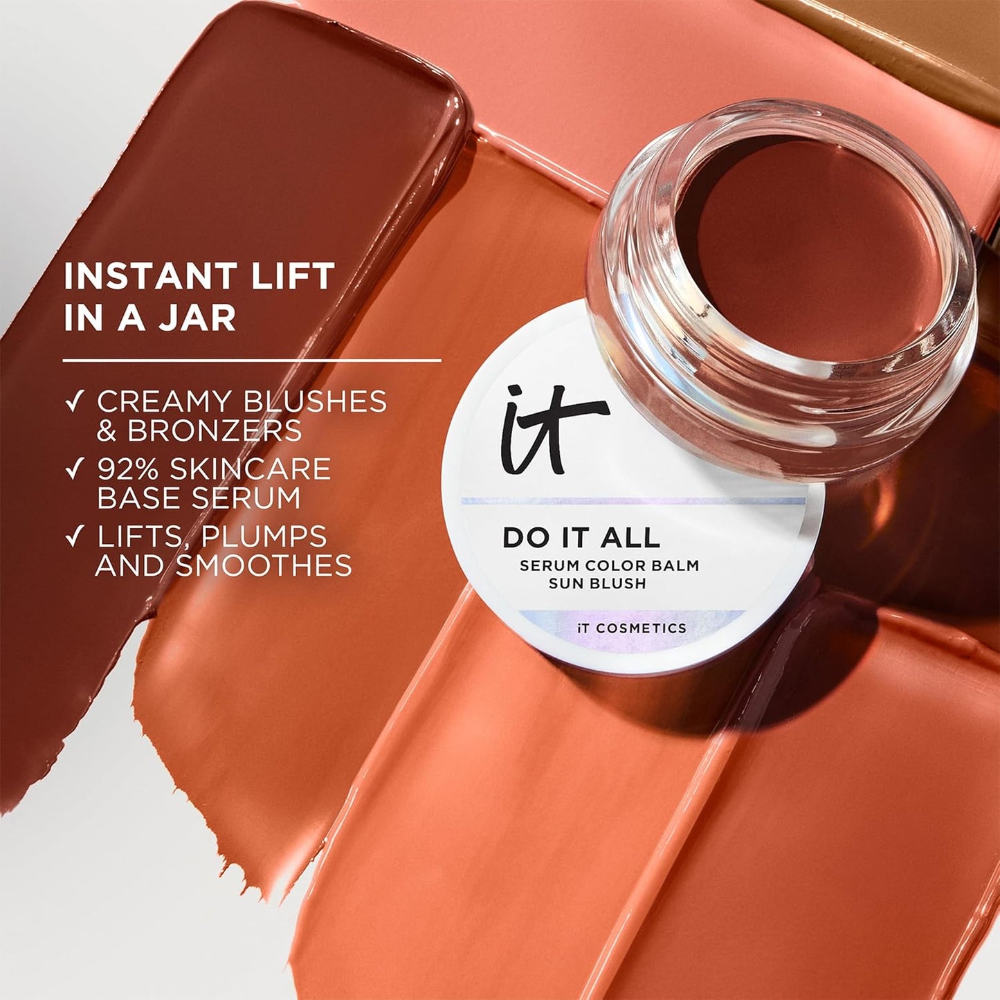 IT Cosmetics Do It All Serum Color Balm - Blendable Blush & Bronzer with Hyaluronic Acid | 0.63 oz