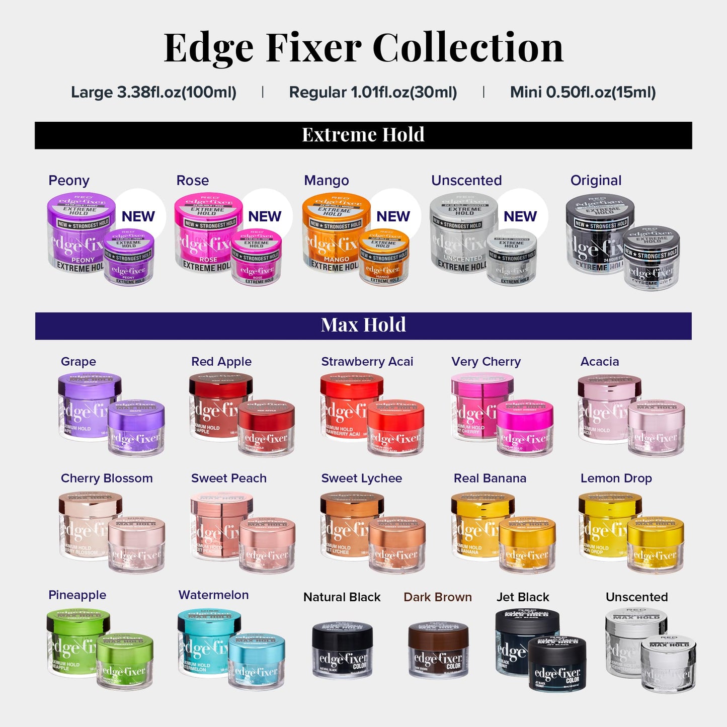 Red by Kiss Edge Fixer Color 24 HR Max Hold & 100% Gray Coverage 30mL (1.01 US fl.oz) Natural Black Perfect for Missing Edges