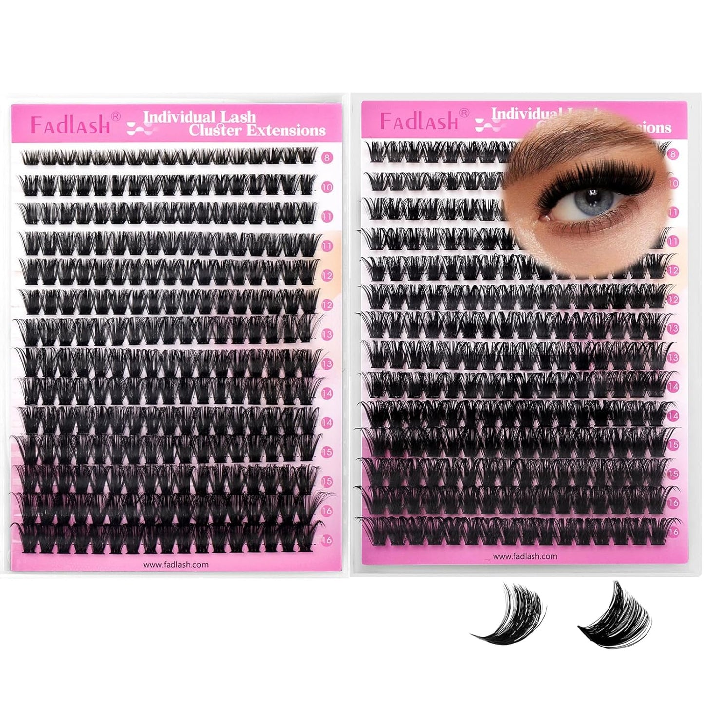 DIY Lash Clusters - D Curl Individual Eyelash Extensions 280PCS | Soft Band Wispy Volume, 8-16mm