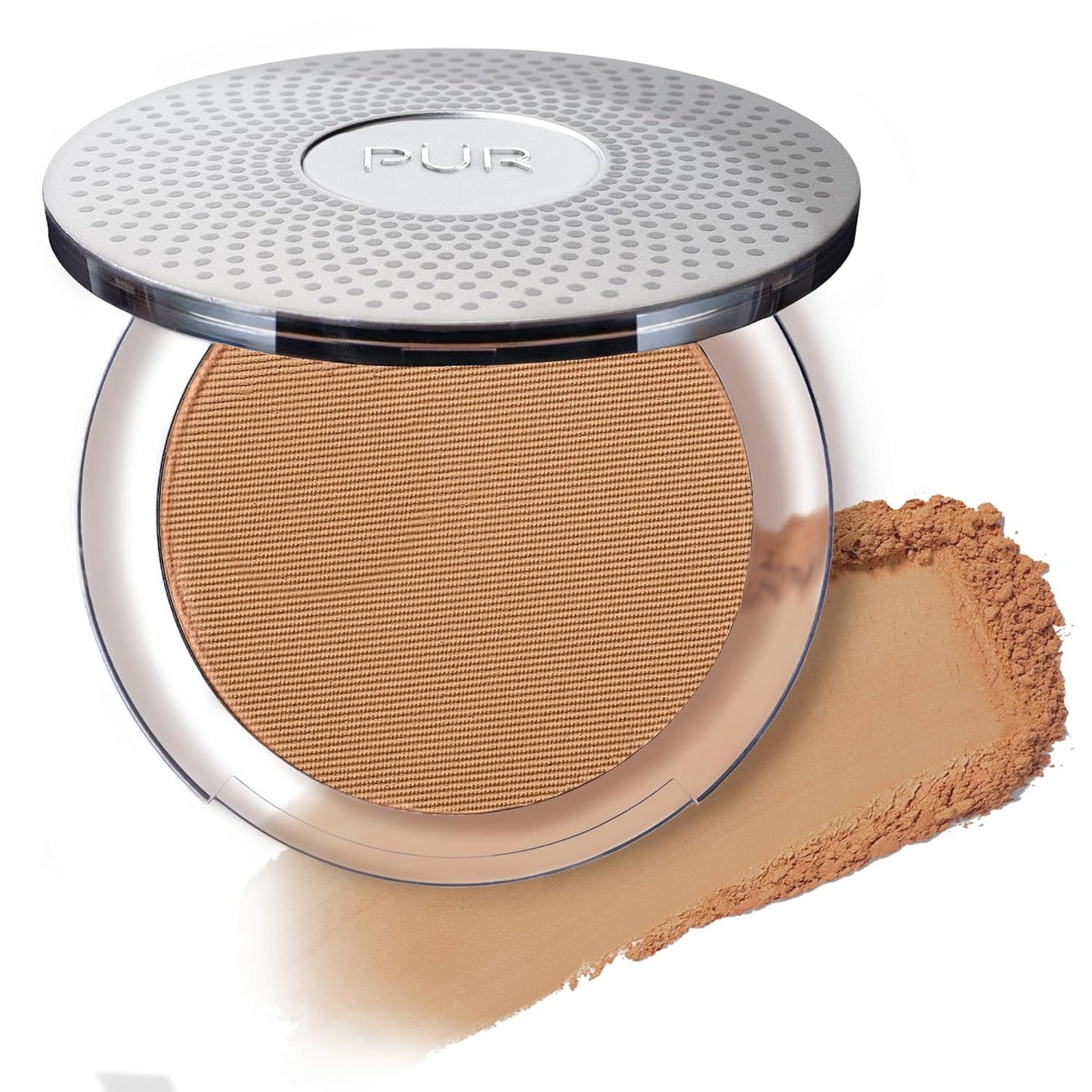 PÜR MINERALS 4-in-1 Pressed Mineral Makeup Powder Foundation with SPF 15 | Buildable Medium to Full Coverage Compact