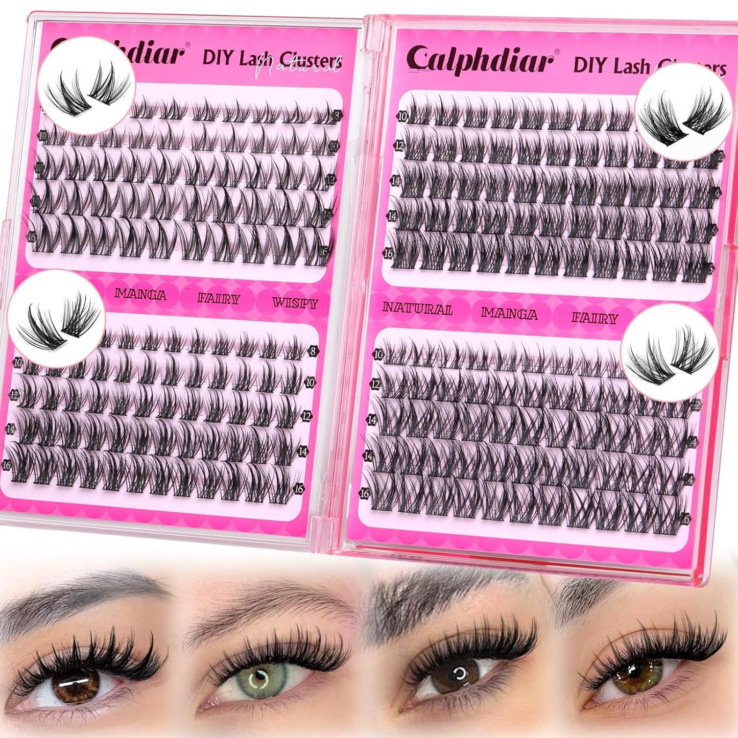 Eyelash Extensions - Enchantress Volume Cluster Lashes | Wispy 10-18mm D-Curl Soft Band for Easy DIY Application