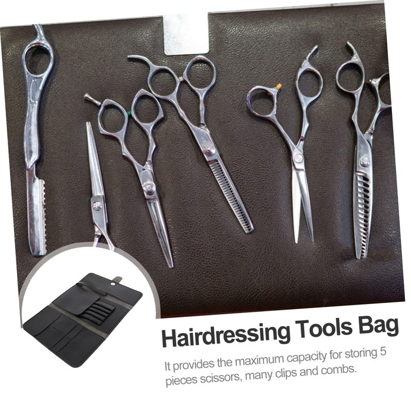 Angoily Foldable Hairdressing Tool Bag 15X10X0.4In Portable Barber Shears Case with Large Capacity for Professional Hairdresser Scissors and Styling Tools Salon and Home Organizer