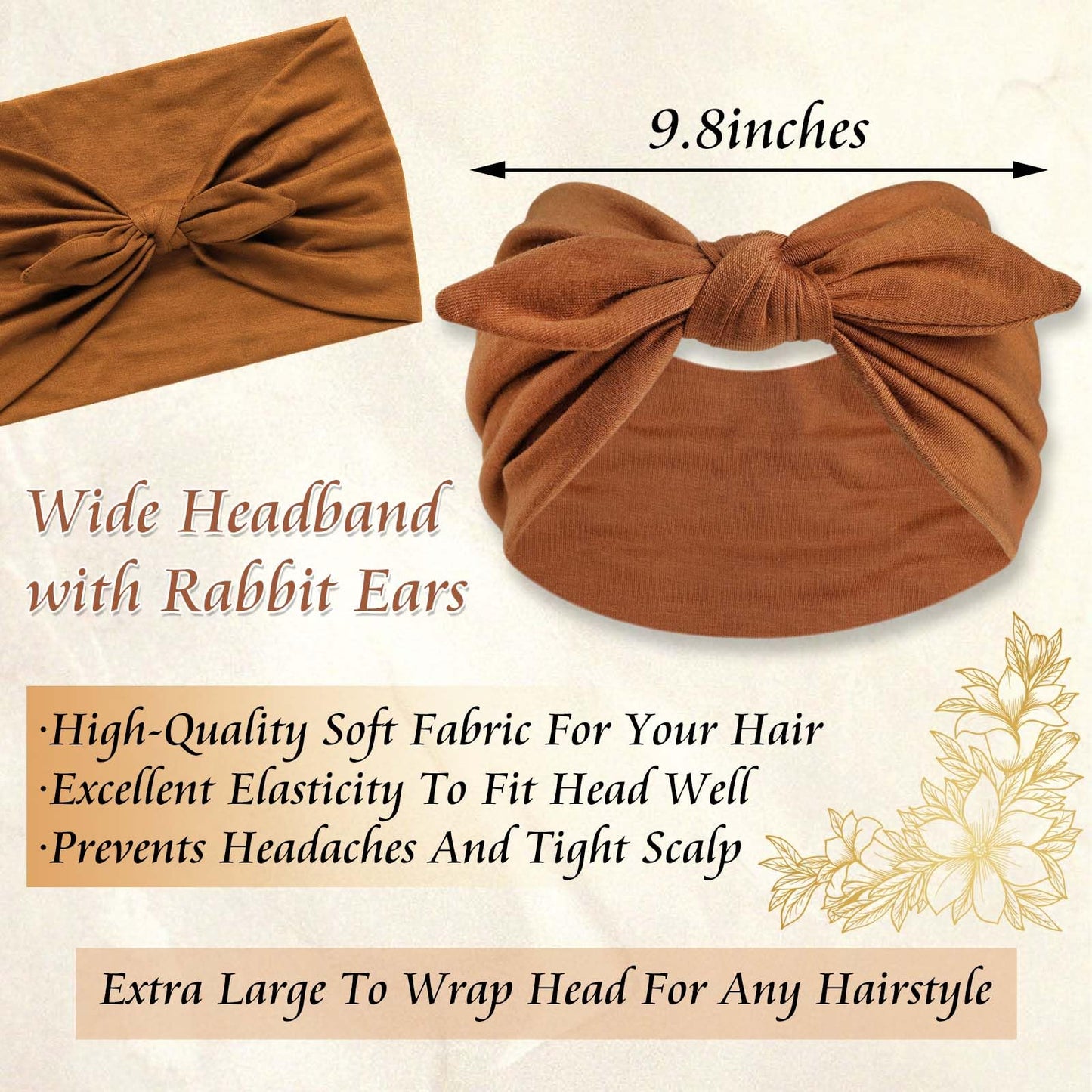 STGDAK Bow Headbands for Women Wide Headbands Elastic Headwraps Knotted Hairband Rabbit Ears Turban Headband Non Slip Boho Bandana Headband Cute Head Wraps Workout Yoga