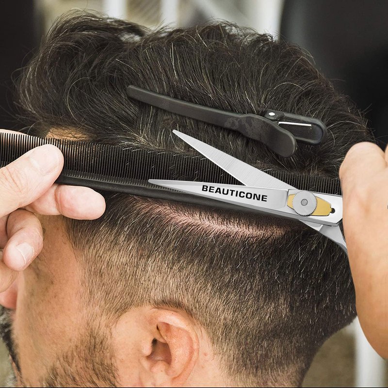 Hair Cutting & Thinning Scissors Set, Professional 6.5" Barber Shears for Haircut Men/Women, Beard & Mustache Trimming Stainless Steel Hairdressing Scissors, Adjustable Screw