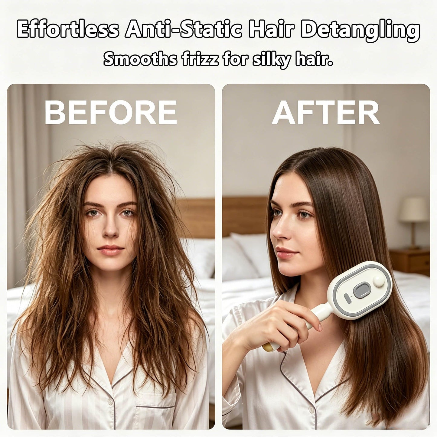 Electric Spray air Cushion Massage Comb, Electric Spray Air Cushion Brush, Self-Cleaning Anti-Tangle Hair Brush, Rechargeable Scalp Comb for Frizz Control, Smooth Shine & Daily Care (Pink)