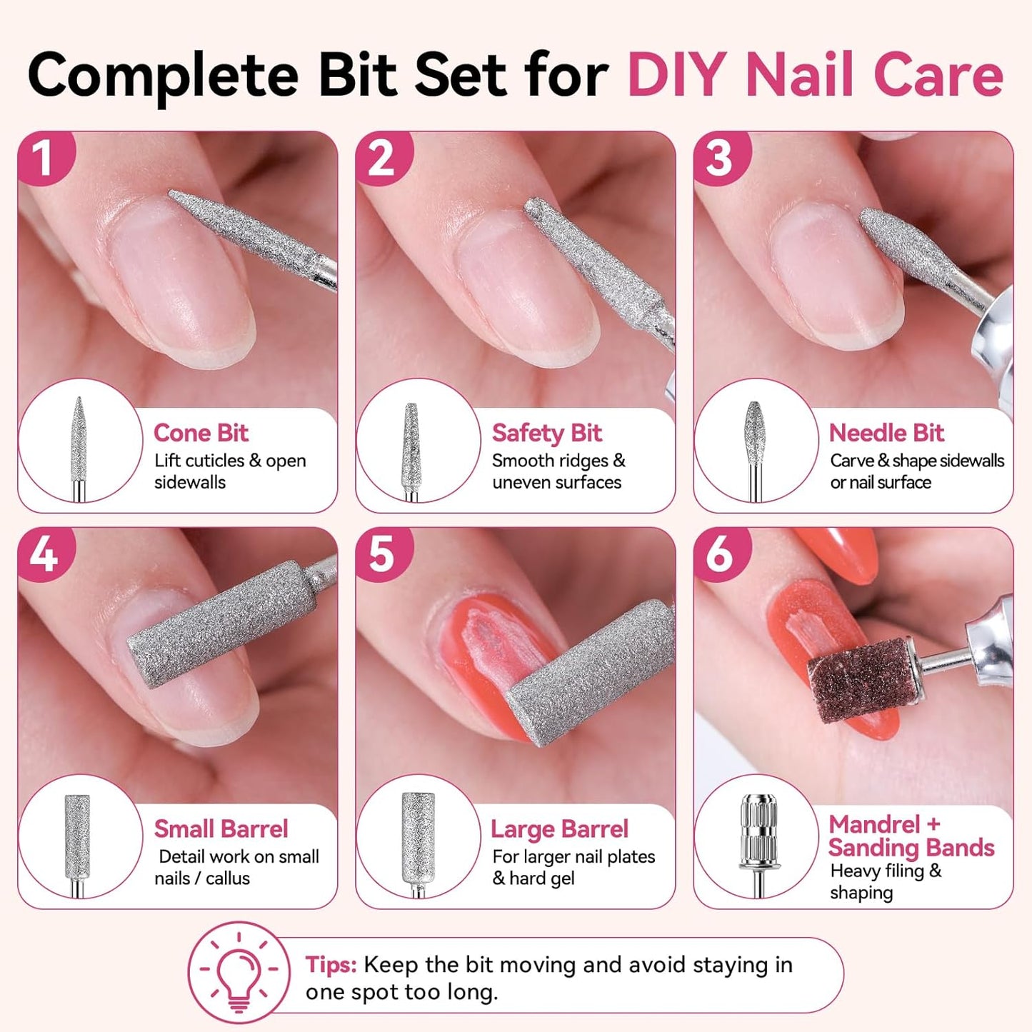 Cordless Nail Drill - Easy & Safe Electric Nail File for Beginners | Low Vibration, LCD Control, Gel Removal & Nail Care