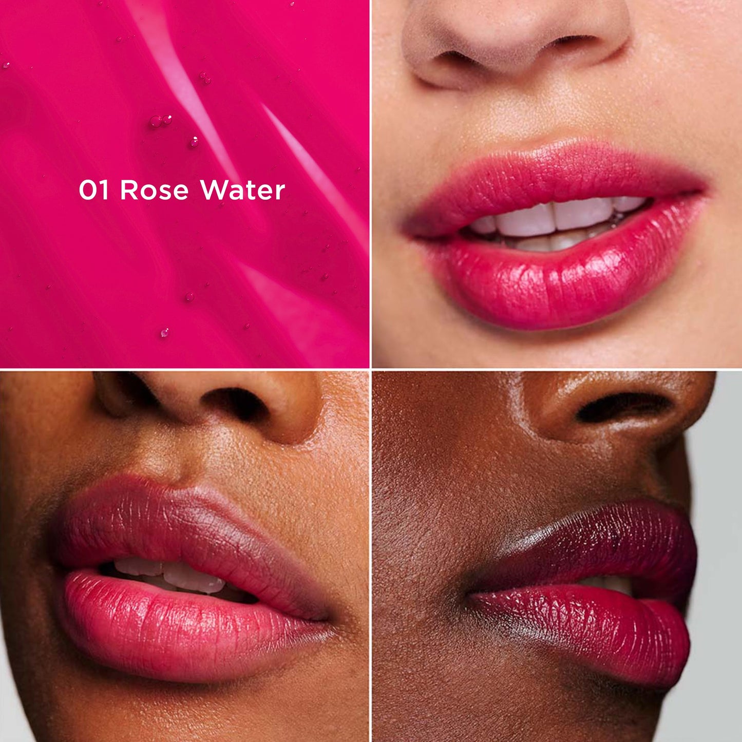 Clarins Water Lip Stain | Buildable Matte Finish | Kiss Proof, Transfer-Proof, Lightweight and Long Lasting | Contains Hyaluronic Acid | 0.2 Fluid Ounces, 01 Rose Water