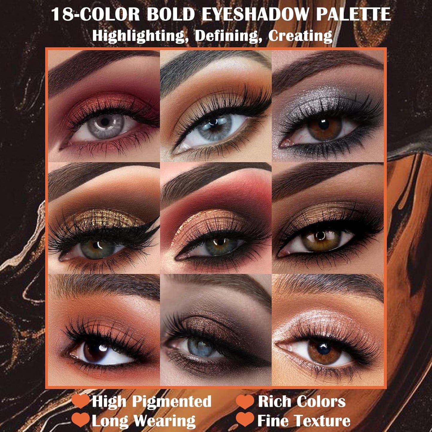 Matte Eyeshadow Palette - 18 Pigmented Colors | Long-Lasting Waterproof Smokey Makeup Kit