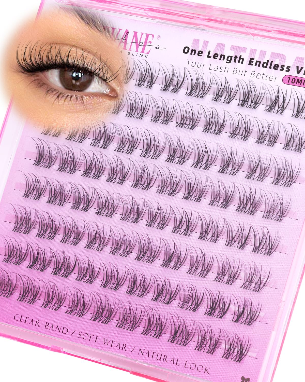 Natural Lash Clusters - Wispy Eyelash Extensions for DIY Glam | 8-14mm Lengths with 6mm Bottom Lashes