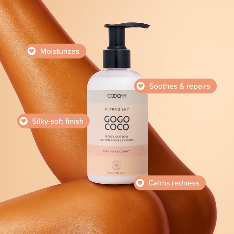 Coochy Ultra Silky Body Lotion | Post Shaving Cream | Skin Care After Shave Moisturizer | Prevents Bumps, Ingrowns, Razor Burn | Mango Coconut, 8 oz