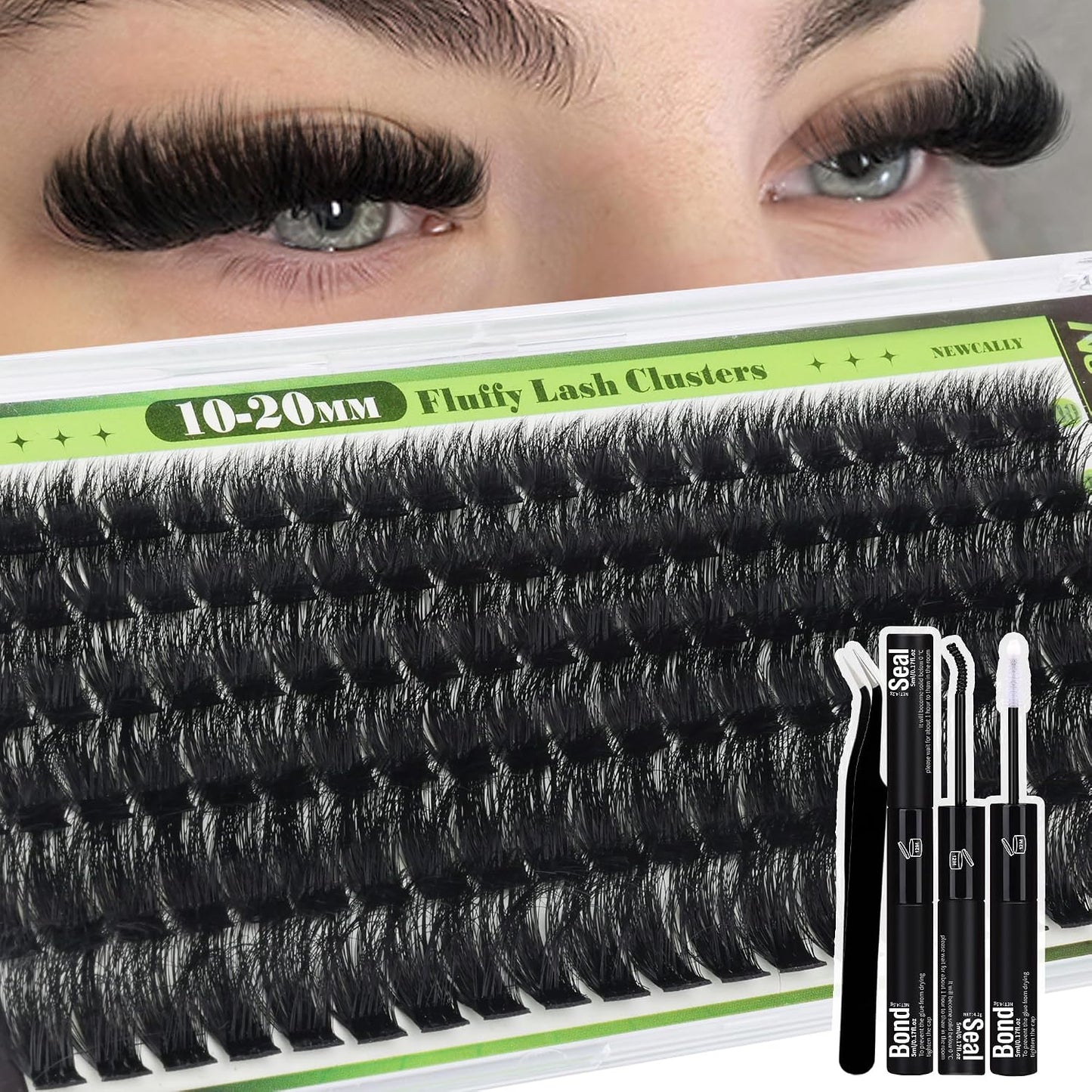 Fluffy Volume Eyelash Clusters - 200D D-Curly Thick Extensions | 10-20MM Easy Application