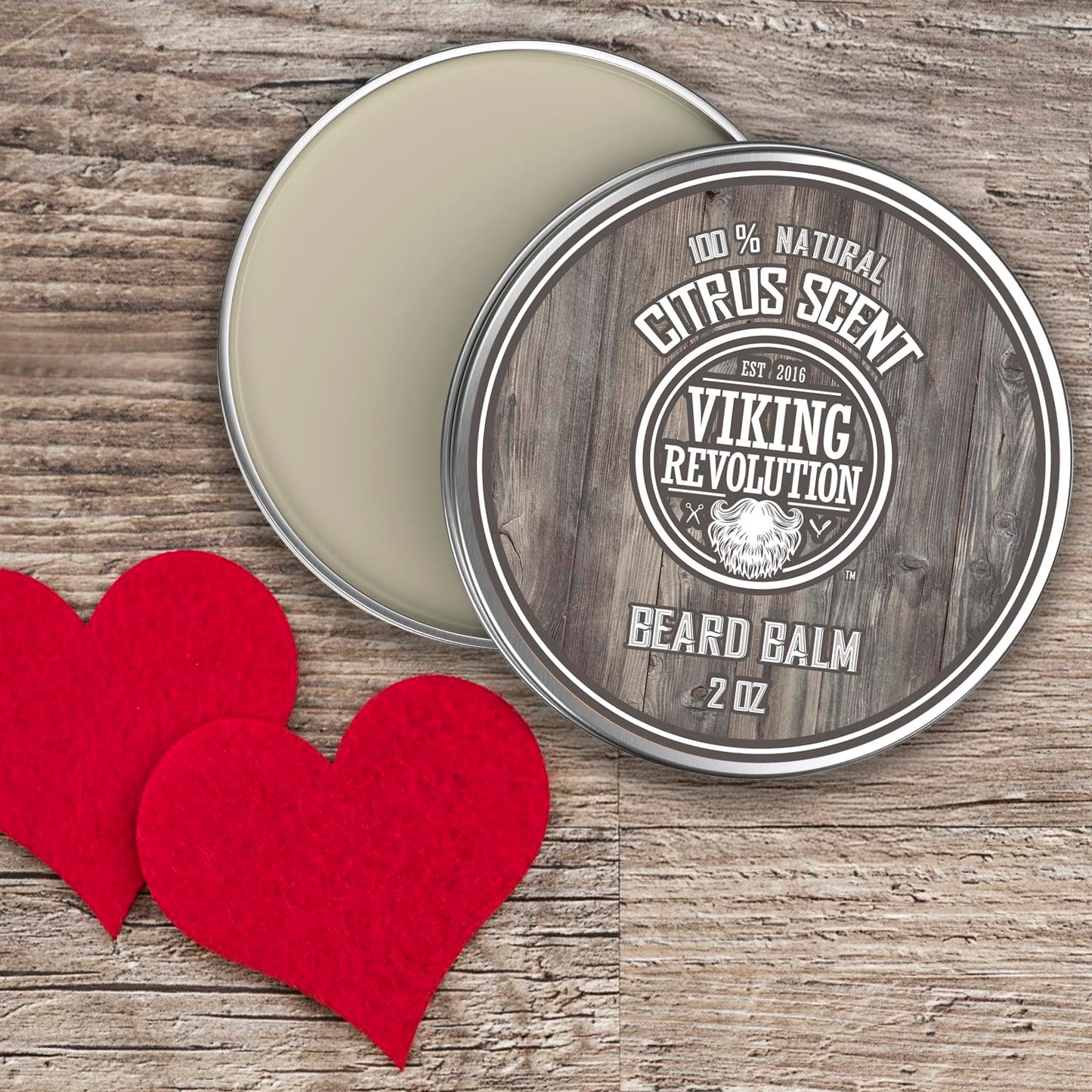 Viking Revolution Citrus Beard Balm - Beard Butter with Argan Oil, Beard Softener for Men with Jojoba Oil - Beard Moisturizer for Men with Beeswax - Beard Wax for Men with Mango Butter (2oz, 2 Pack)