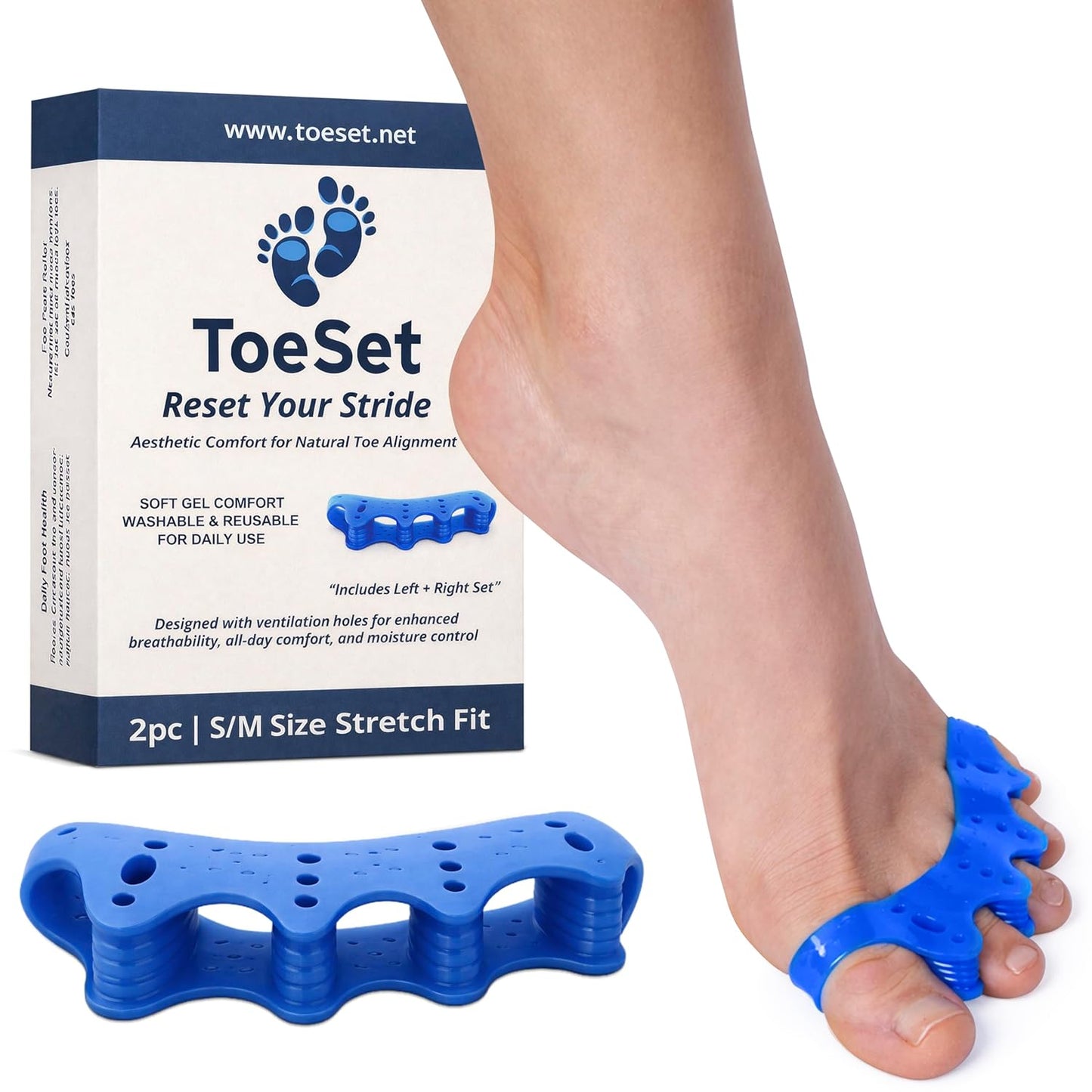 Toe Separators - Soft Gel Spacers for Foot Alignment & Comfort | Small/Medium Size