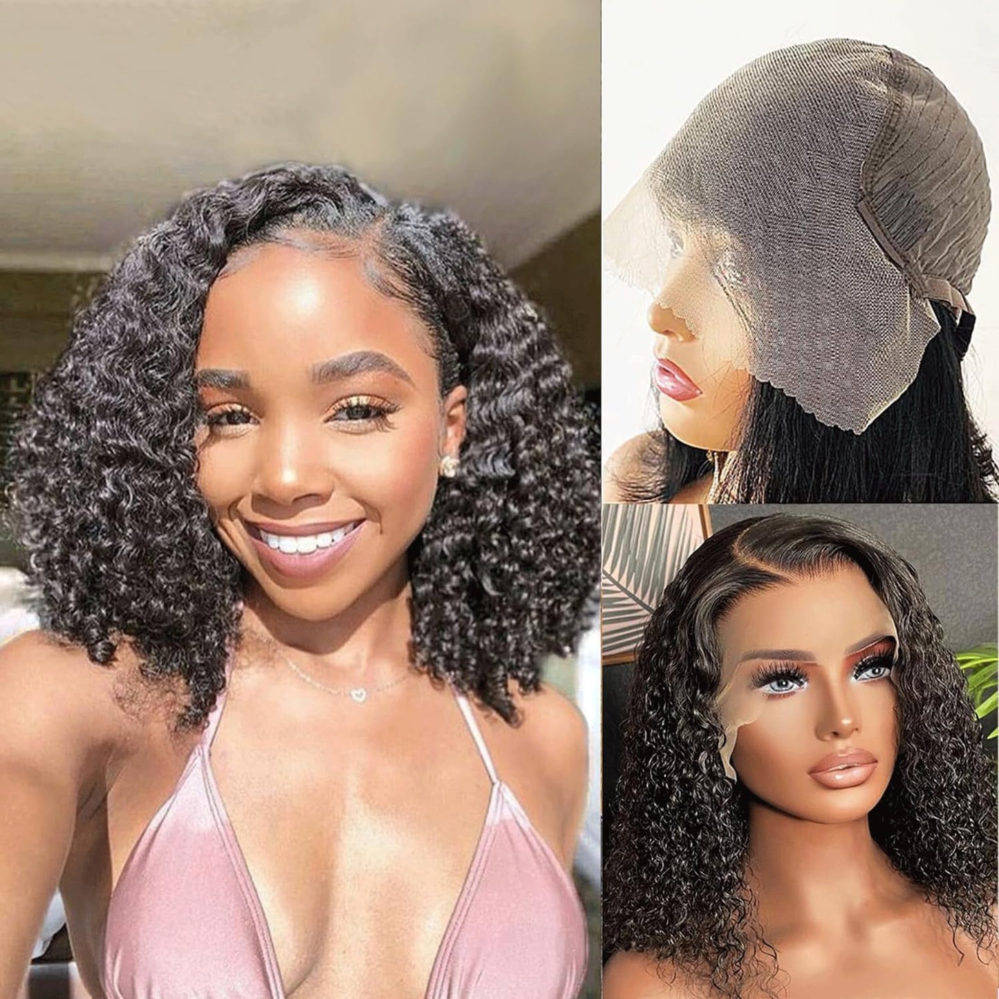 Deep Wave Bob Wig - 200 Density HD Lace Front Human Hair | Glueless Short Curly 12 Inch for Black Women
