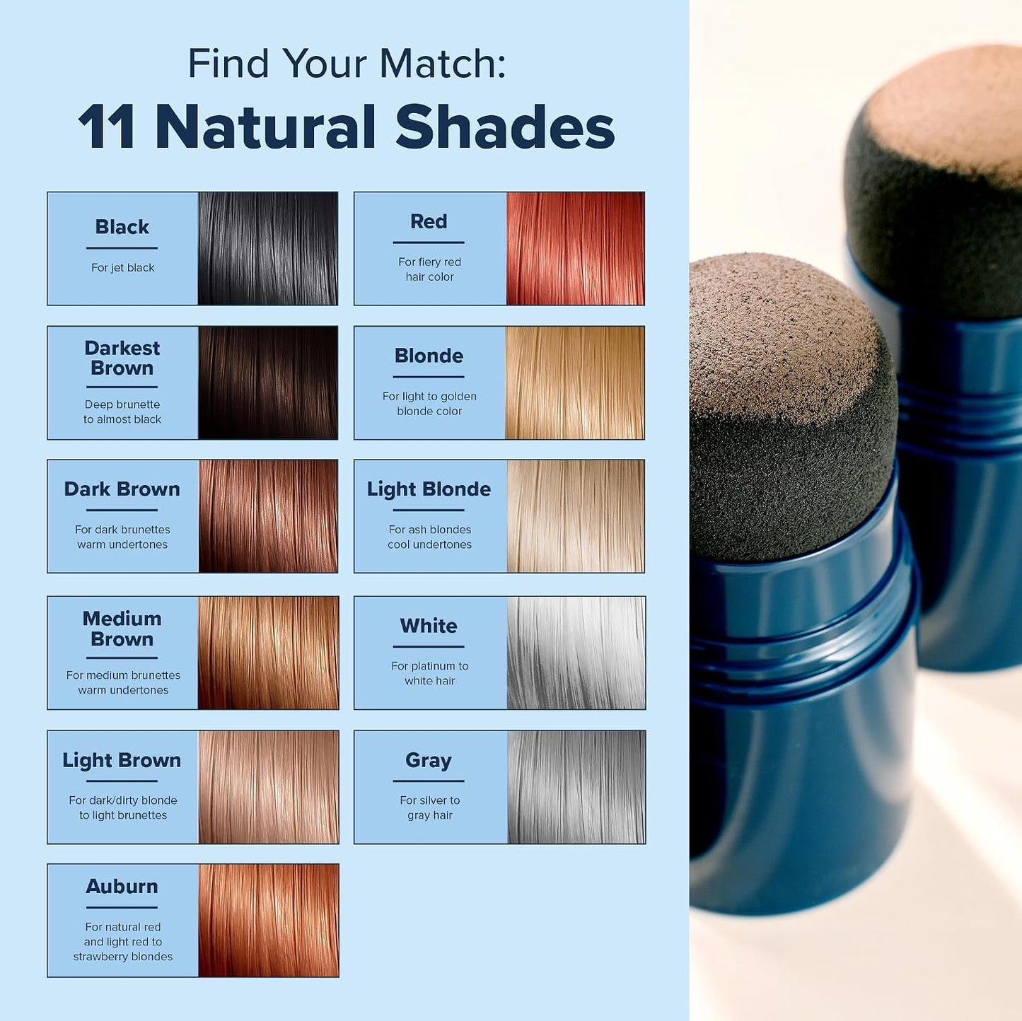 TRUHAIR Color & Conceal Waterproof Root Touch Up - Gray Coverage & Hairline Filling | Auburn Shade