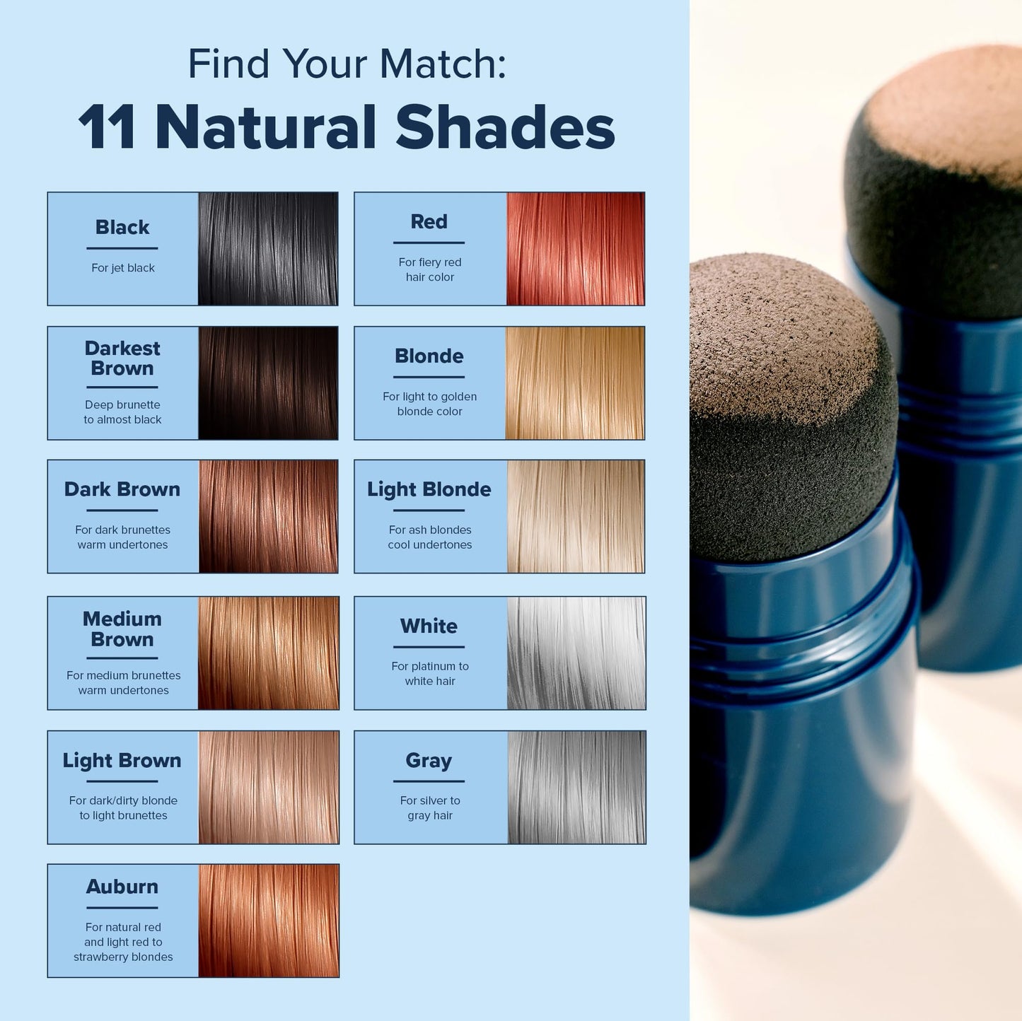 TRUHAIR Color & Conceal Waterproof Root Touch Up Hair Color Concealer - Hair Cover up for Gray Coverage and Hairline Filling - 11 Hair Colors Available (Medium Brown)