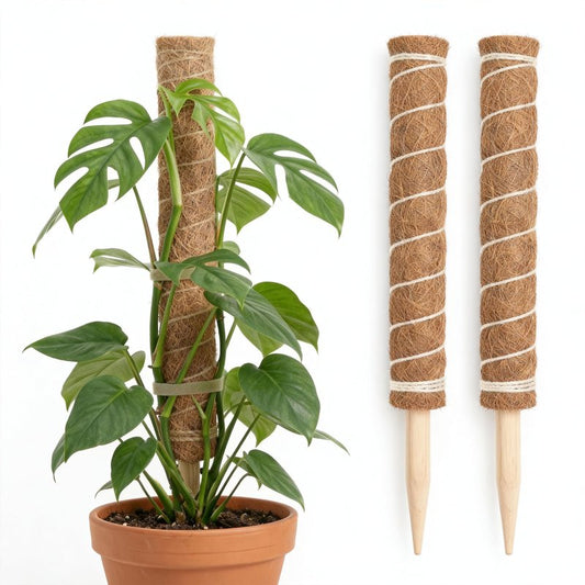 Woven Grass Columns for Climbing Plants - 2 Sets. Stackable Plant Support Columns, Made of Coconut Fiber, Suitable for Large-leaved Wisteria, Spider Plant and Indoor Potted Plants.