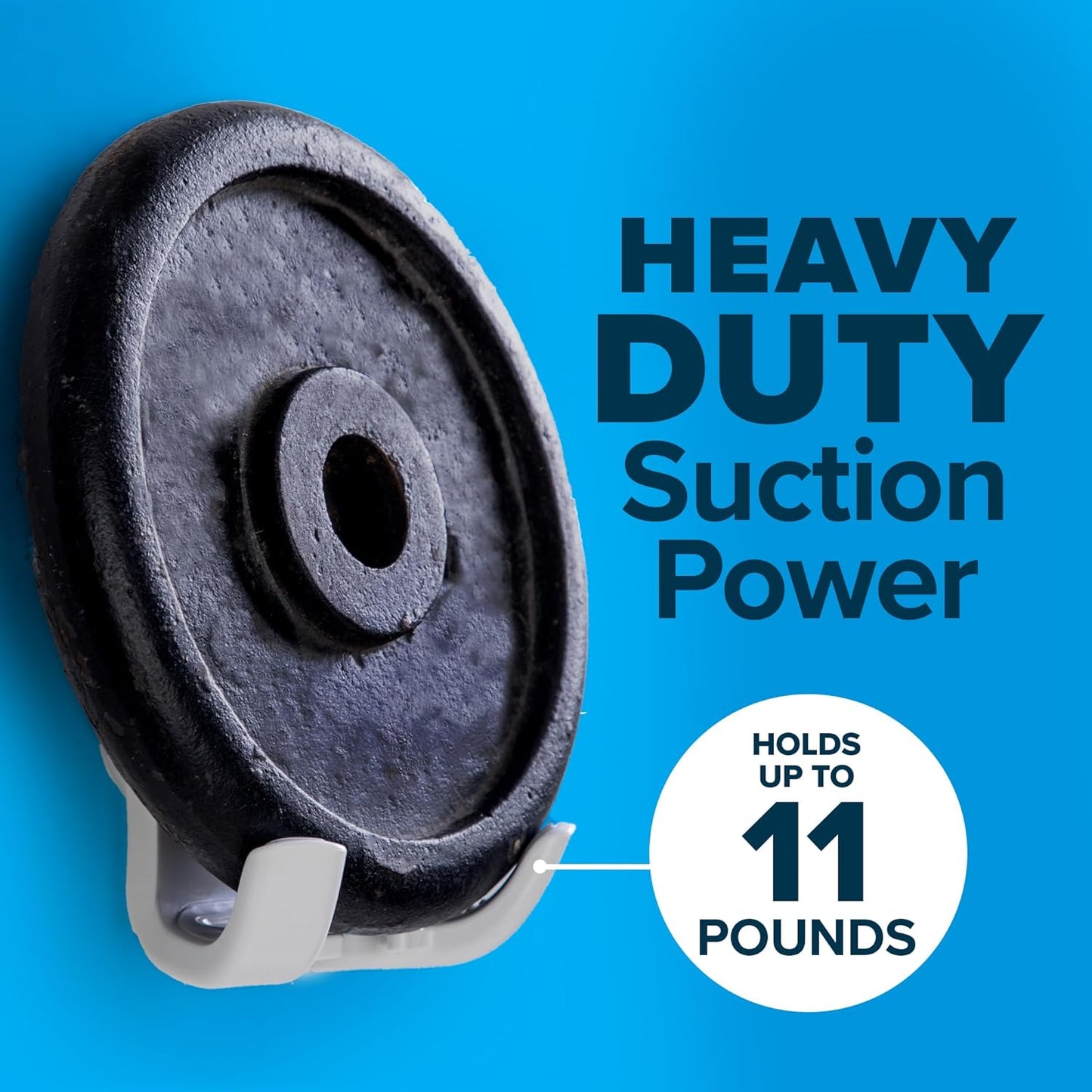 Suction Cup Hook - Power Lock Razor Holder & Phone Cradle | No-Drill, Rust-Proof, Waterproof, Holds 11 lbs