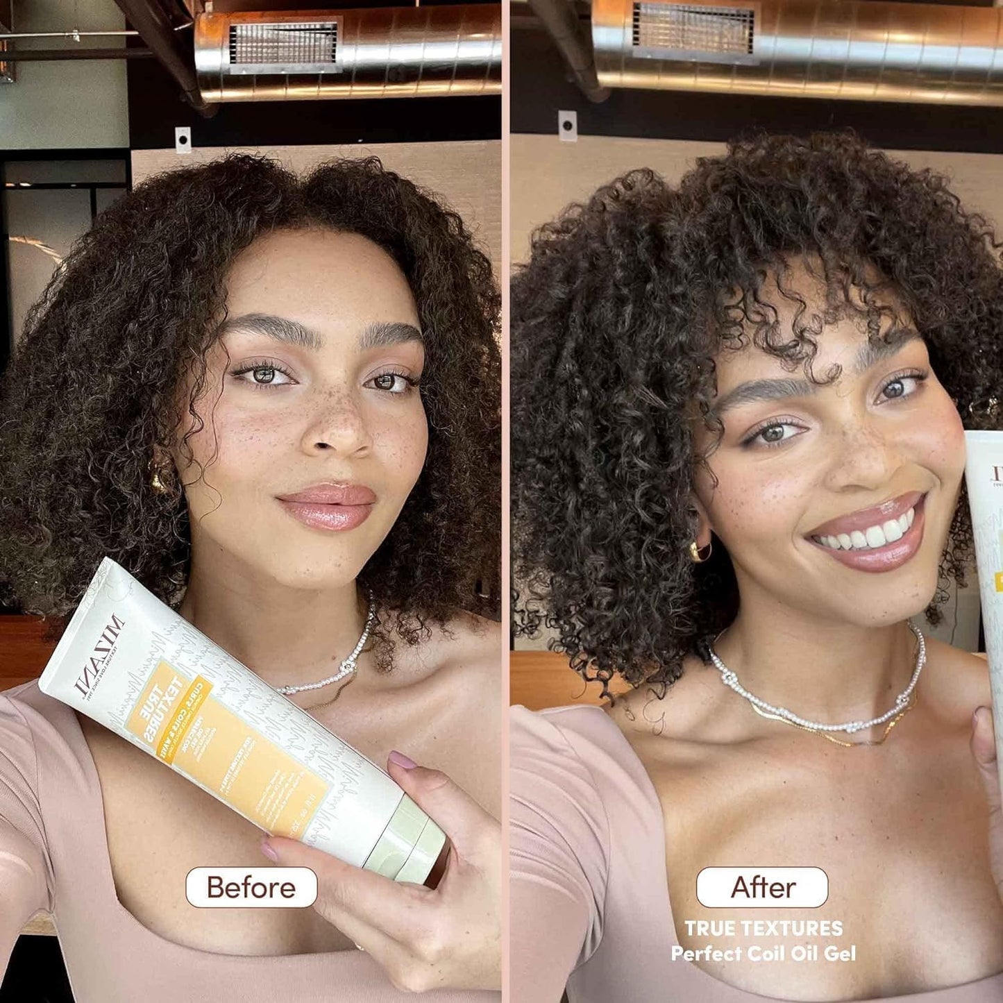 Mizani True Textures | Perfect Coil Oil Gel for Curly Hair - Anti-Frizz, Olive & Coconut Oil, Silicone-Free, 8 oz