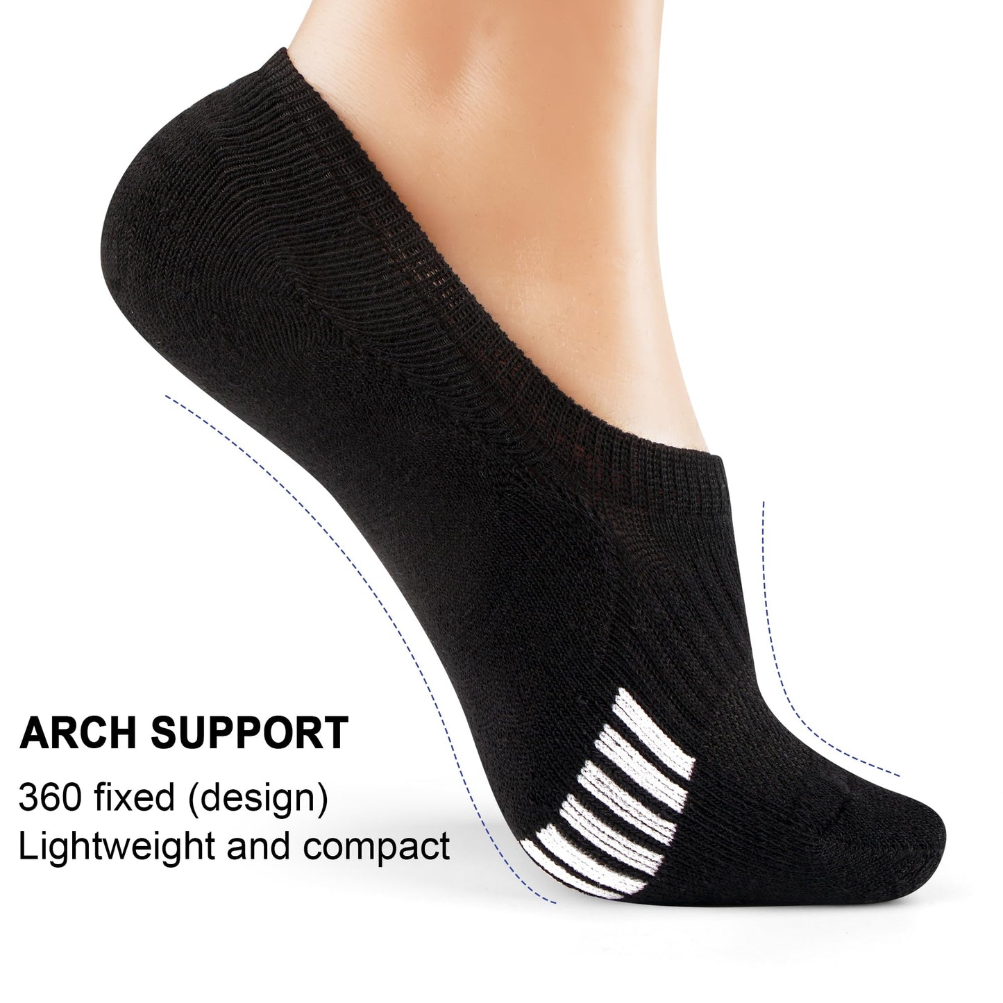 Gonii Womens No Show Socks Athletic Ankle Socks Cushioned Running Low Cut 5-8 Pairs Black