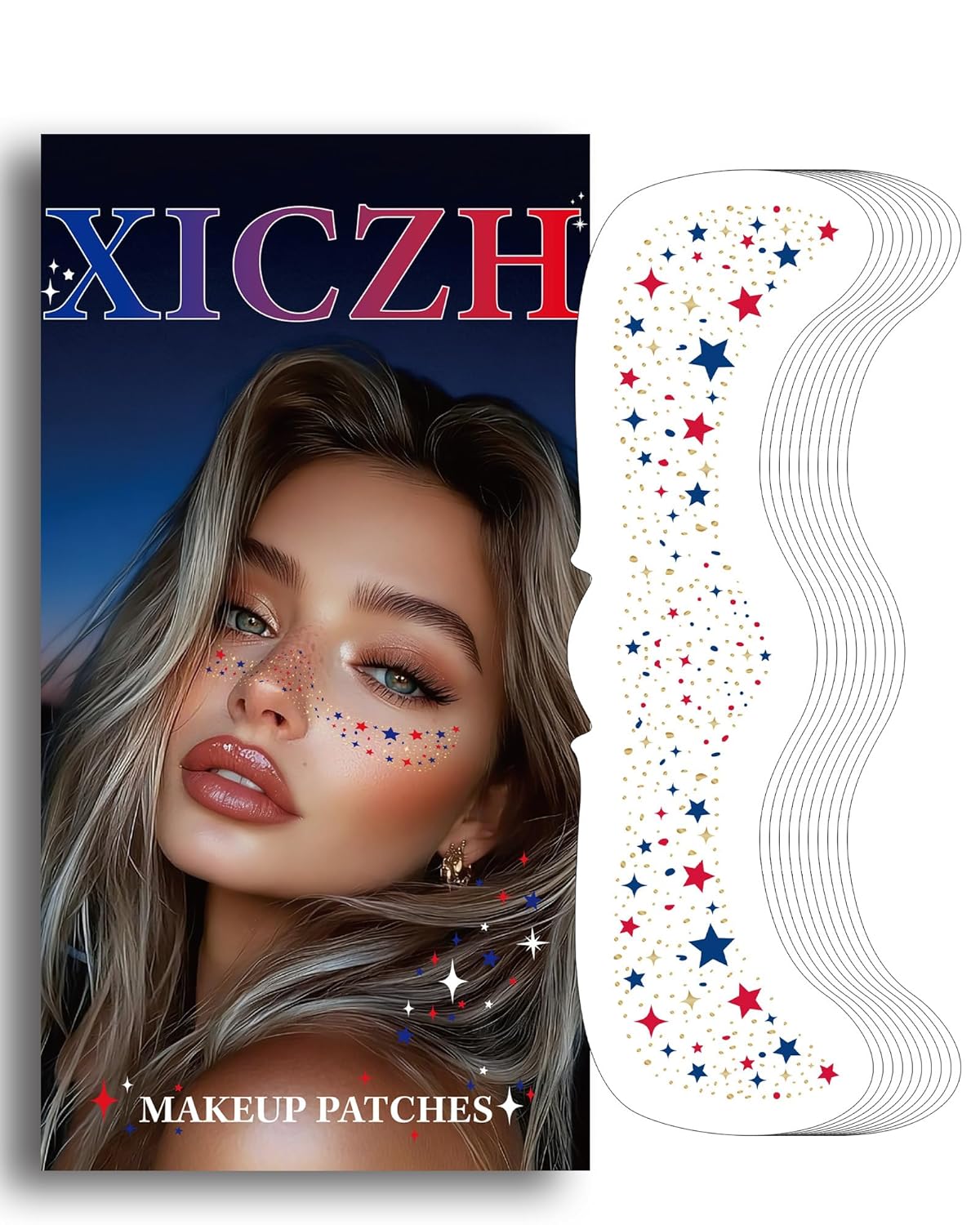 Glitter Freckles Temporary Face Tattoos - Gold Body Stickers for Festivals | 10 Pcs