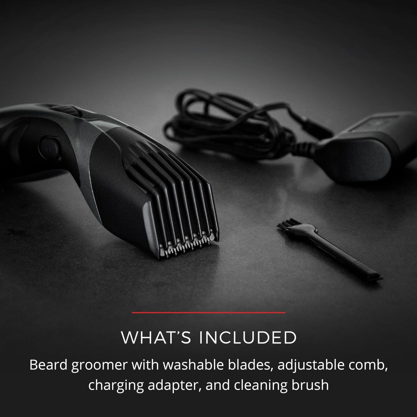 Remington Beard Trimmer for Men, Cordless Groomer, Ceramic-Coated Blades, Adjustable Zoom Wheel (1–18mm), 9 Length Settings, Pop-Up Detail Trimmer, Rechargeable
