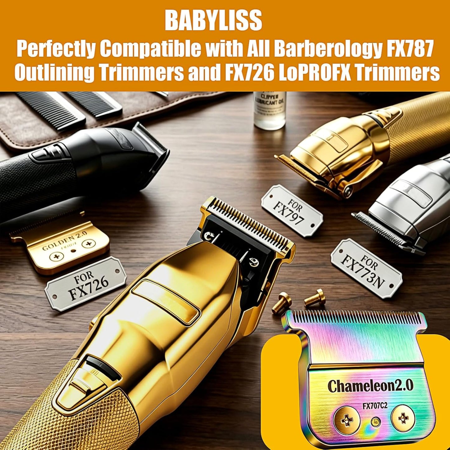 Replacement Blades for BaByliss PRO Hair Trimmers - Colorful 2PCS Compatible with FX787, FX799, FX726, FX729