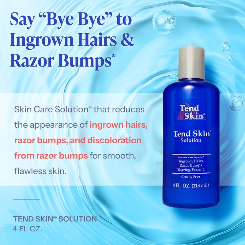 Tend Skin Solution for Unsightly Razor Bumps, Ingrown Hair and Razor Burns, Post Shaving and Waxing Toner for Men and Women, Made in USA, 4 Oz