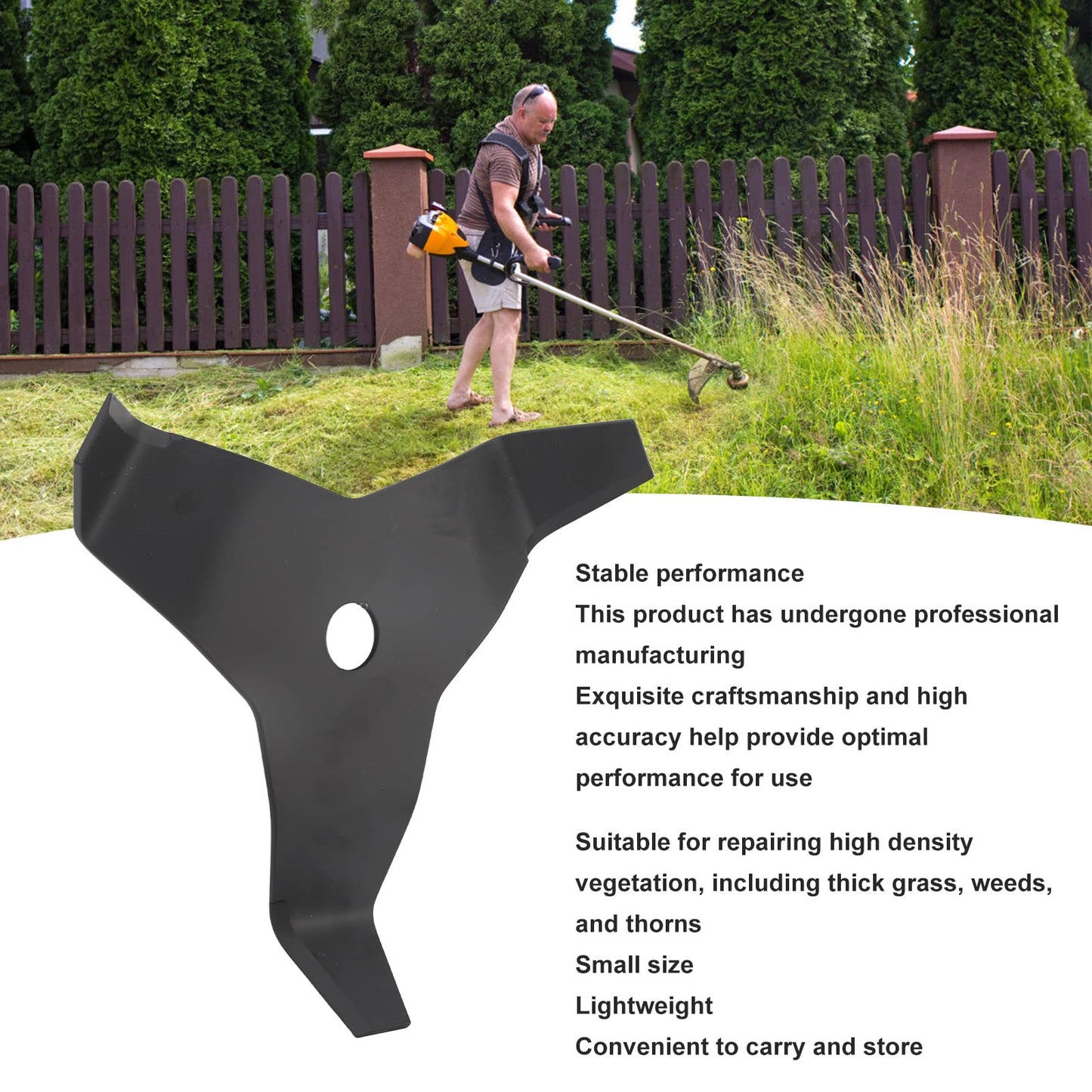 OUKENS Brush Cutter Blade, Universal 3 Teeth Carbon Steel Heavy Duty Weed Trimmer Replacement Blades for Lawn Yard Garden Bush Trimming Weed Eater