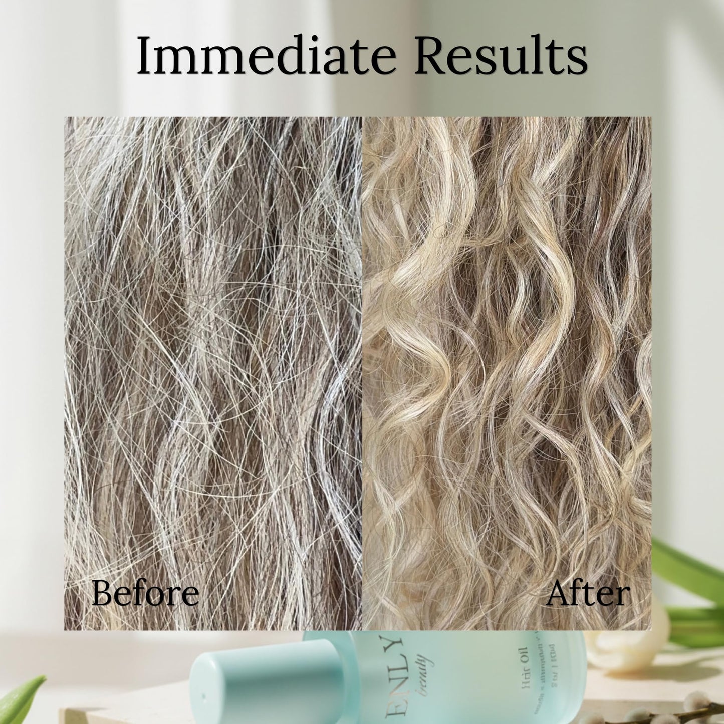 enly beauty Anti Frizz Hair Oil For Curly, Wavy & Straight Hair | Macadamia Oil, Elderberry, Meadowfoam Seed, Squalane, Dimethicone