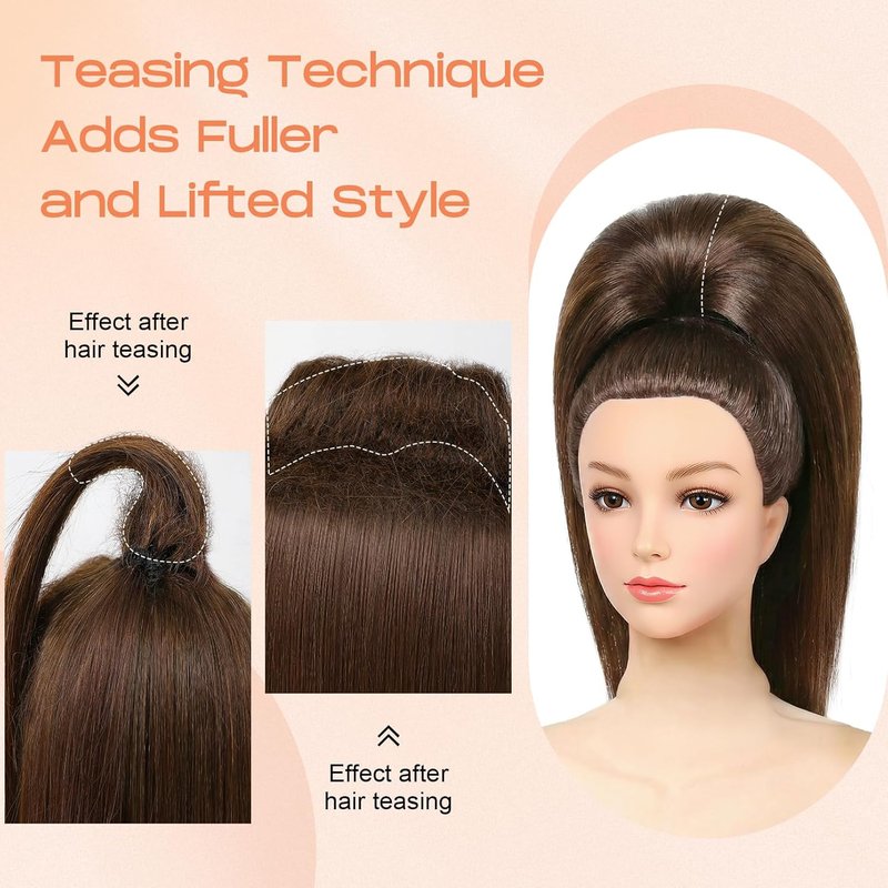 Cheer Ponytail Hair Piece - 100% Real Human Hair 16" Straight Extension | Smooth Natural Chocolate Bronzed