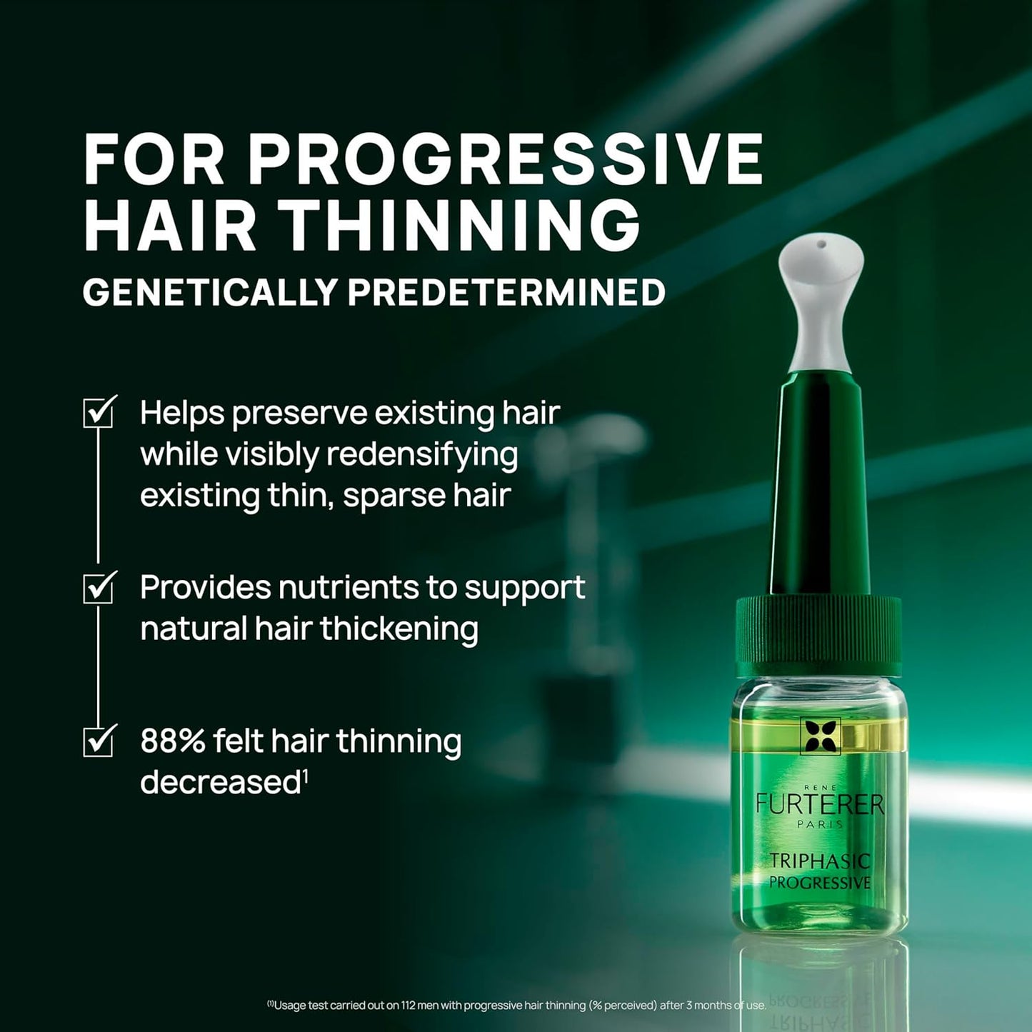Rene Furterer Triphasic Serum for Hormonal Thinning Hair - Drug-Free Leave-In Treatment | 30-Day Supply, 8 ct.
