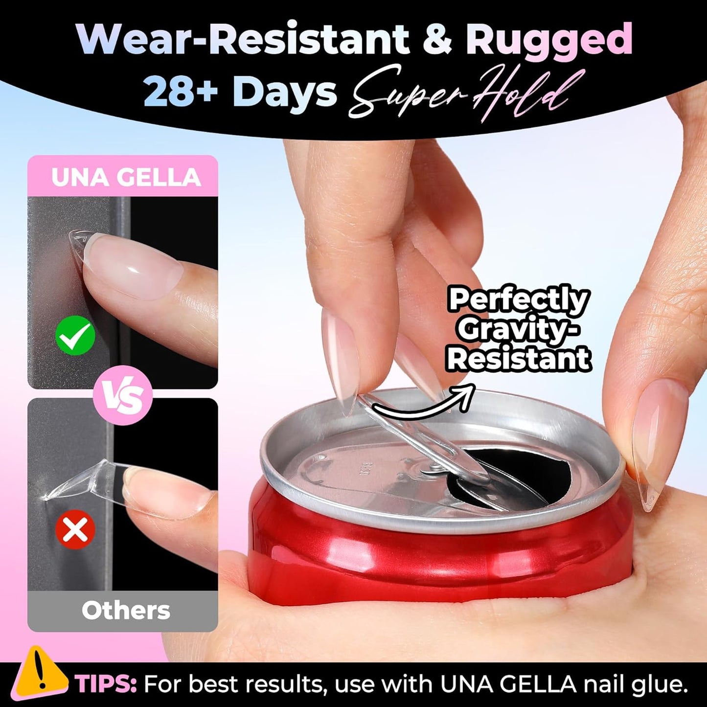 Short Almond Gel Nail Tips - 300PCS Pre-Etched Soft Gel for Easy DIY | Snug Fit Acrylic Extensions