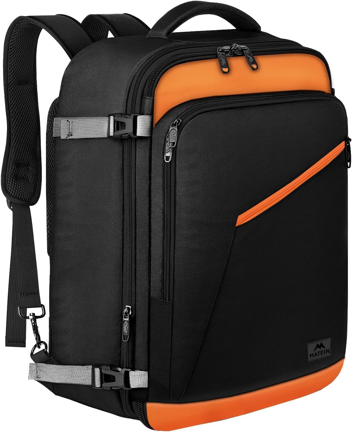 MATEIN Extra Large Carry-On Backpack - Expandable Airplane Approved Travel Bag for Men & Women | Water-Resistant 40L, Black