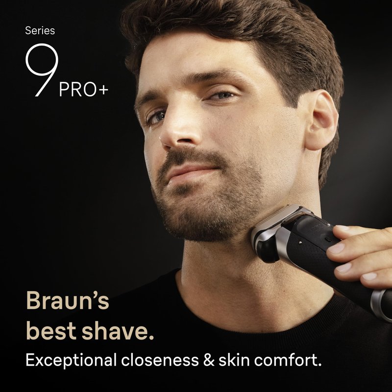 Braun Electric Razor for Men Series 9 PRO+ Electric Foil Shaver with Precision Trimmer and 6in1 SmartCare Center, Silver, 9667cc