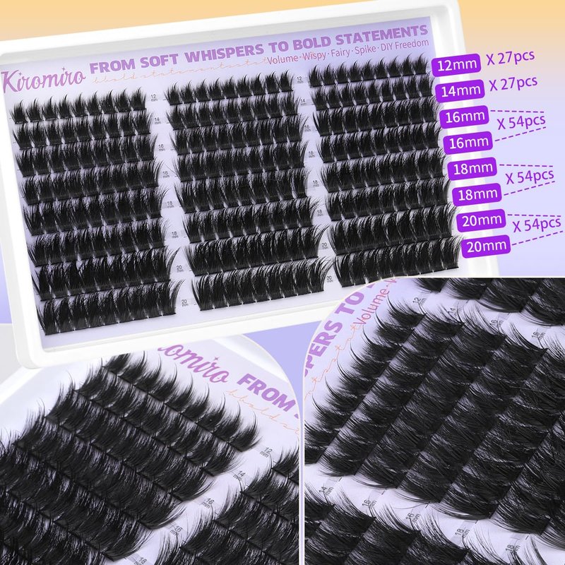 Lash Clusters with Spikes - Fluffy Mink Eyelash Extensions 12-20mm | 216pcs DIY Wispy Individual Lashes