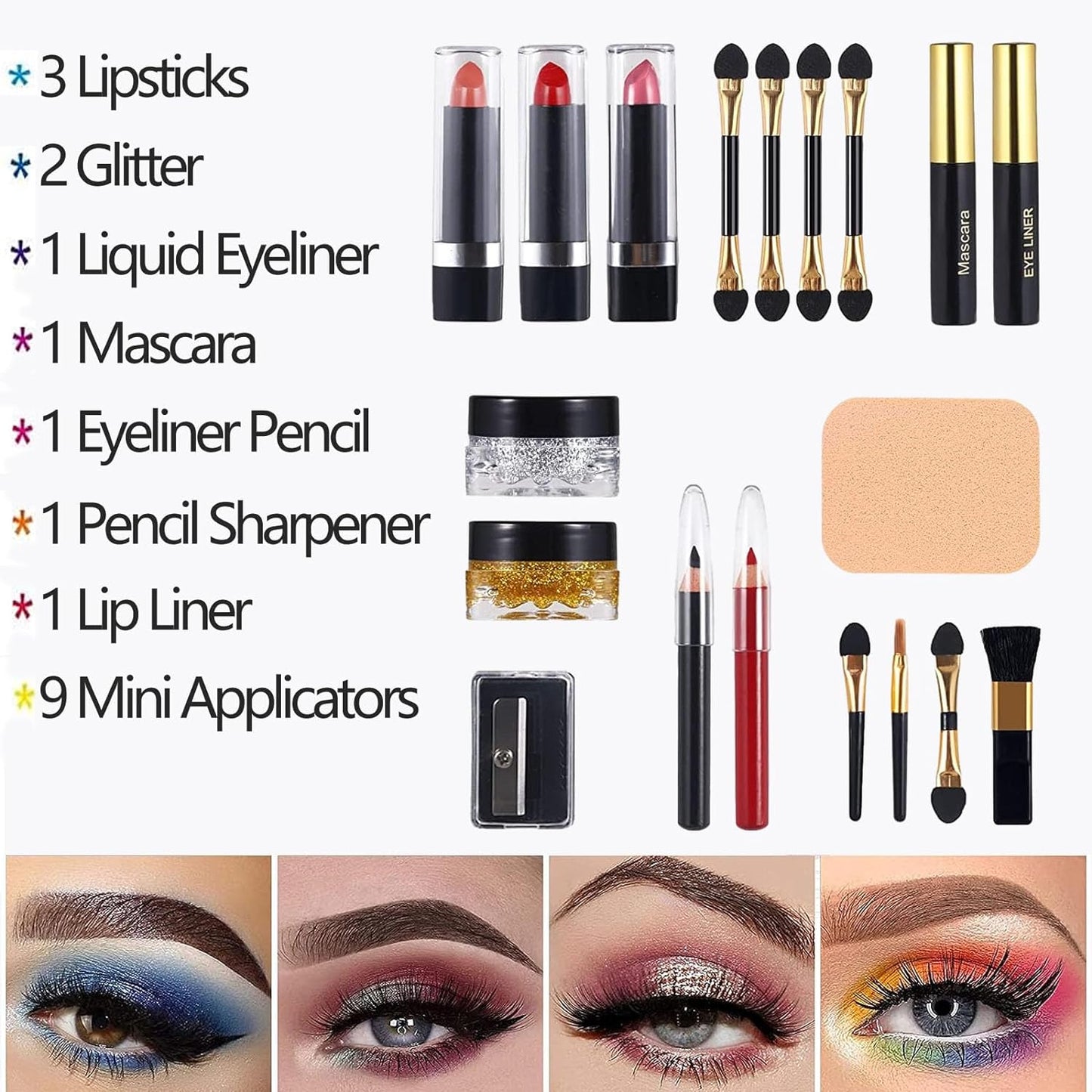Professional 58 Color Makeup Kit for Women - Eyeshadow, Blusher, Eyebrow Powder & More | Complete Beauty Set