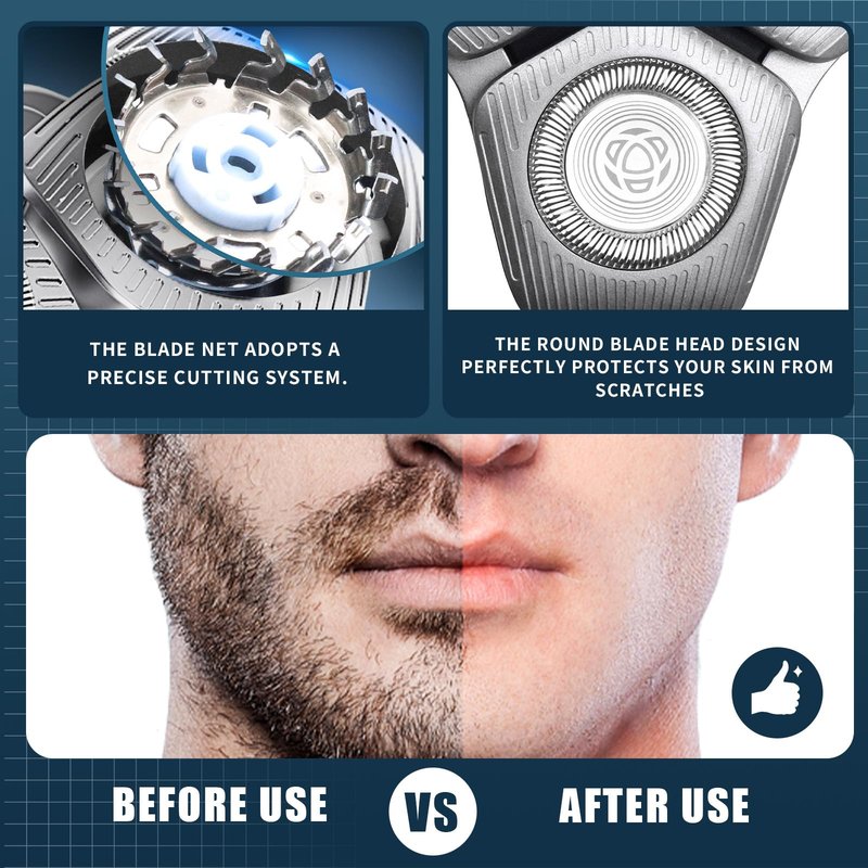 2 Pack SH71/50 Shaving Heads Compatible with Phili*s Shavers Series S5000 (S5XXX),S7000 (S7XXX) (Silver)
