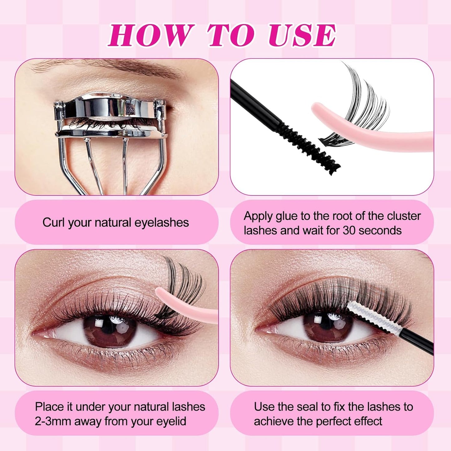 DIY Lash Clusters - D Curl Individual Eyelash Extensions 280PCS | Soft Band Wispy Volume, 8-16mm