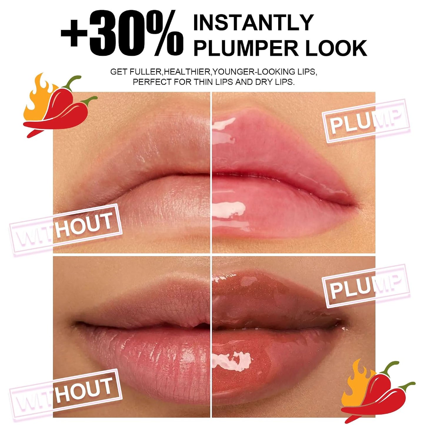 3D Hydra Lip Gloss - Plumping & Hydrating Non-Sticky Formula for Fuller Lips | Cherry Vinyl Shade
