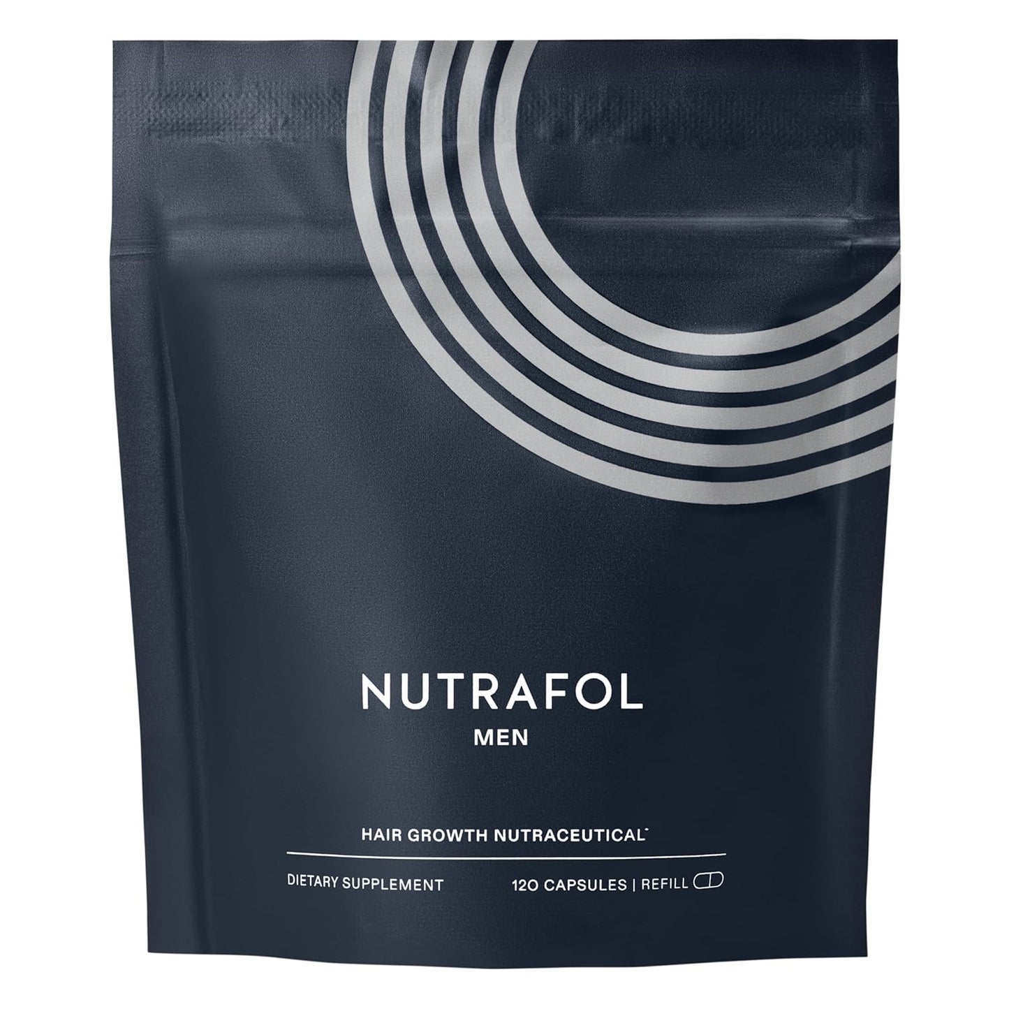 Nutrafol Men's Hair Growth Supplements - Clinically Tested for Thicker Hair | 1 Month Supply, Refill Pouch