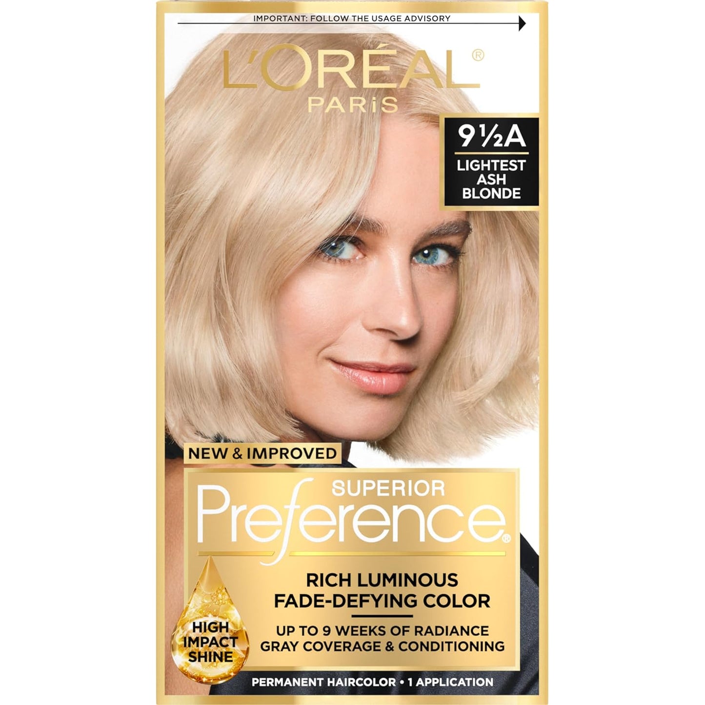 L'Oreal Paris Hair Color - Superior Preference Dark Ash Blonde 7A | Fade-Defying Permanent Dye for 9 Weeks of Radiance