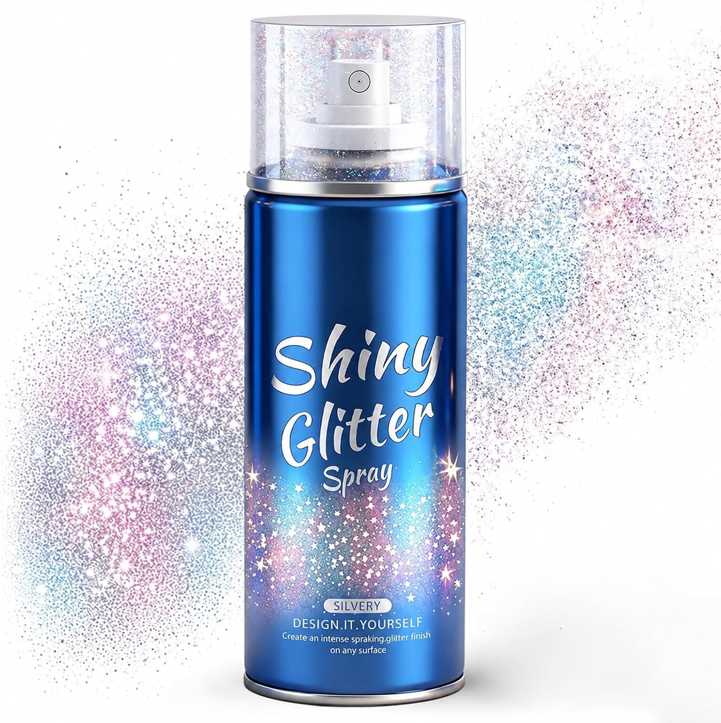 Holographic Silver Glitter Spray - Ultra-Fine Hair & Body Glitter for Festivals | Rave Accessories & 4th of July