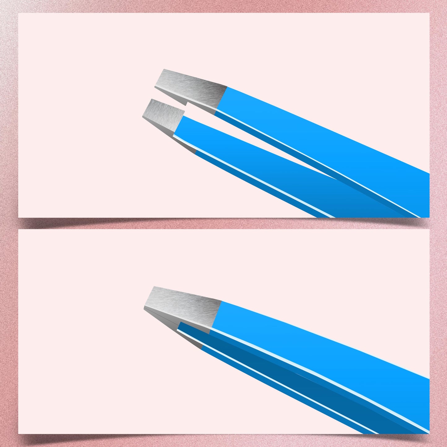 MARKHOR® Royal Blue Eyebrow Tweezers for Women Facial Hair, Splinter and Ingrown Hair Removal Tweezers Set, Professional Pointed and Slant Tweezers for Eyebrows, Precision Tweezers for Eyebrows