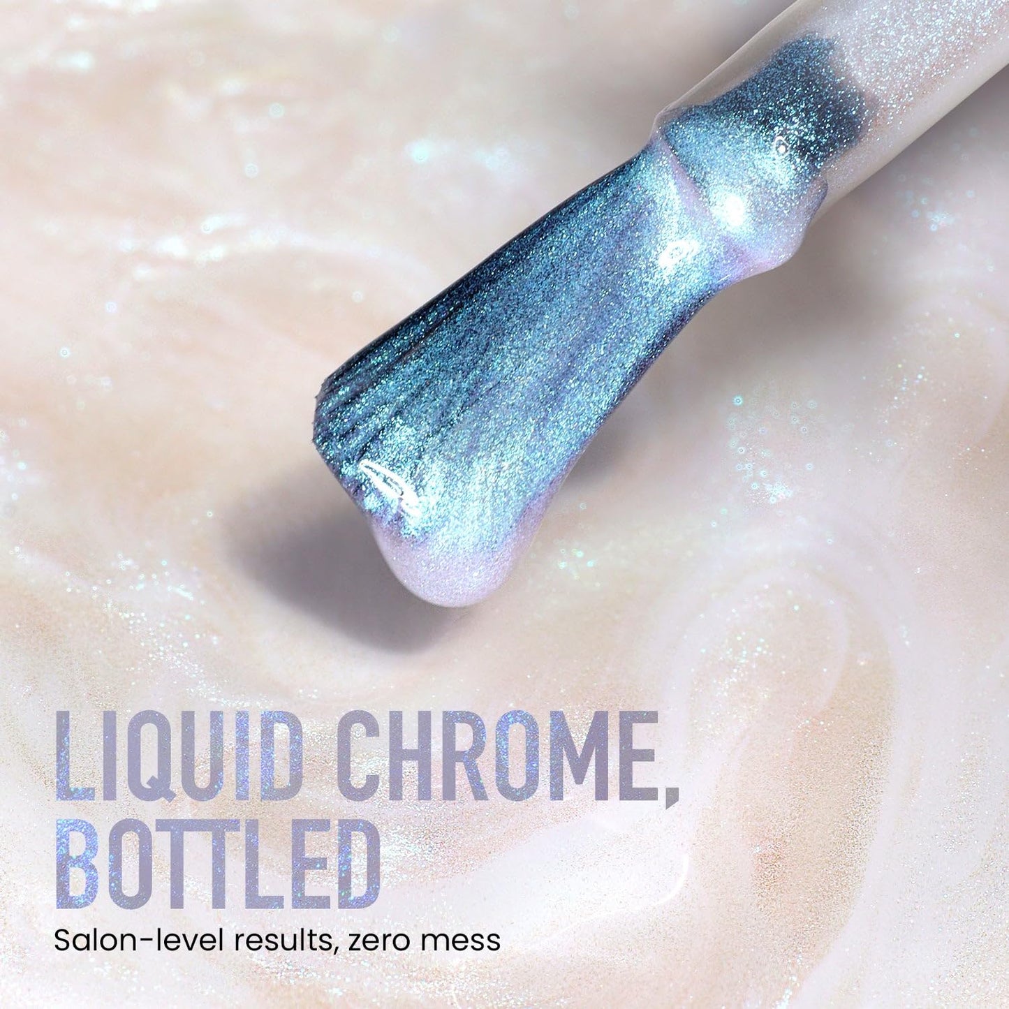LONDONTOWN Lakur Nail Polish/Topper - Chrome Glaze - Enhanced Color Long Lasting Top Nail Coat Gel-free Shine Nail Look, Aurora Chrome Topper 0.4 oz
