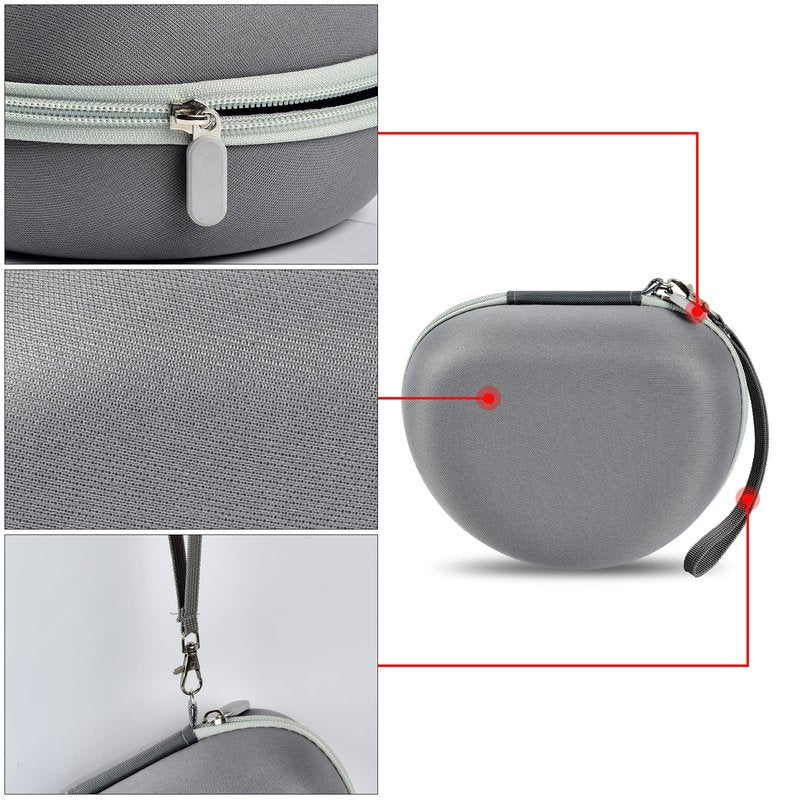 Headphone Case for Skullcandy Crusher/Hesh/Evo Wireless Over-Ear Bluetooth Earphones, for JLab JBuds Lux ANC, for TOZO HT3/HT2 Headphones and More Noise Cancelling Foldable Headset - Box Only (Grey)