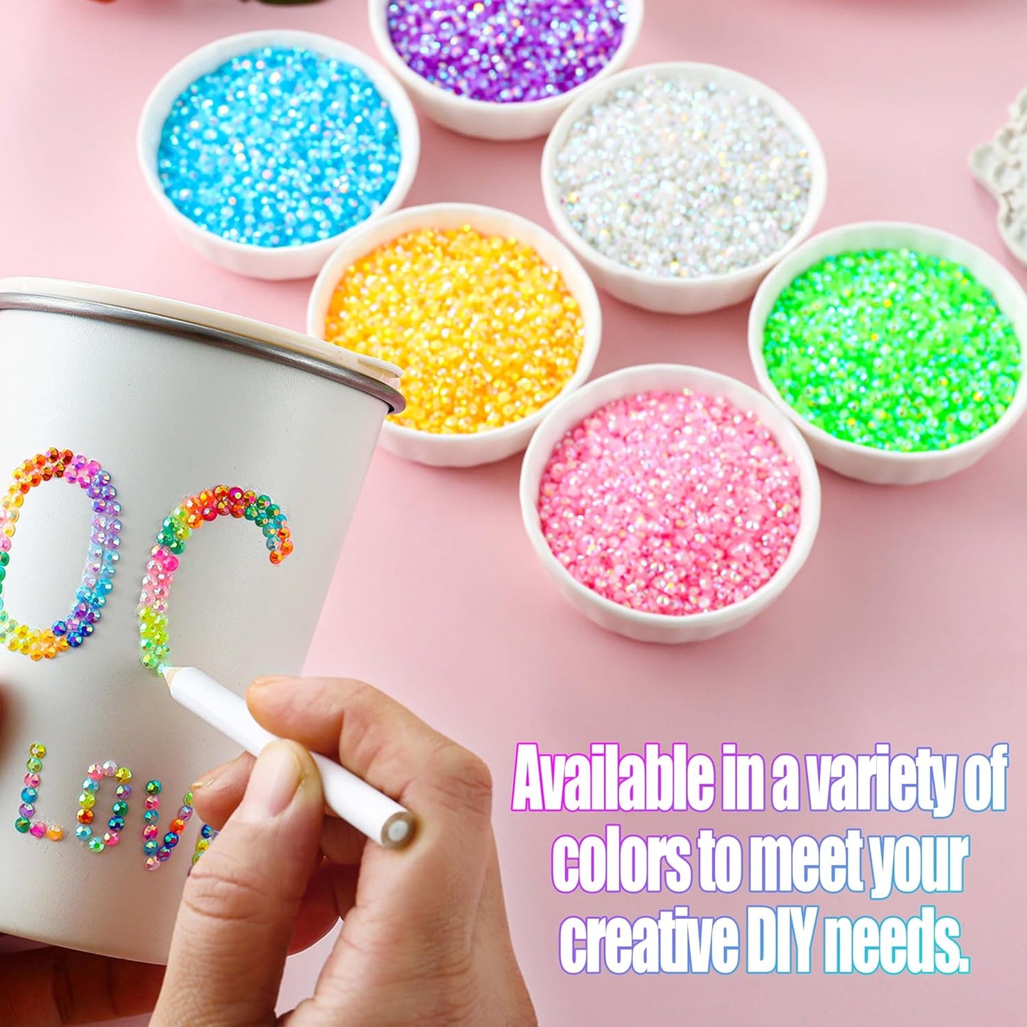Bedazzling Kit - 45000 Pcs Multicolor Resin Jelly Rhinestones with 6 Boxes | 3mm Flatback Gems for Nail Art, Crafts & Clothing