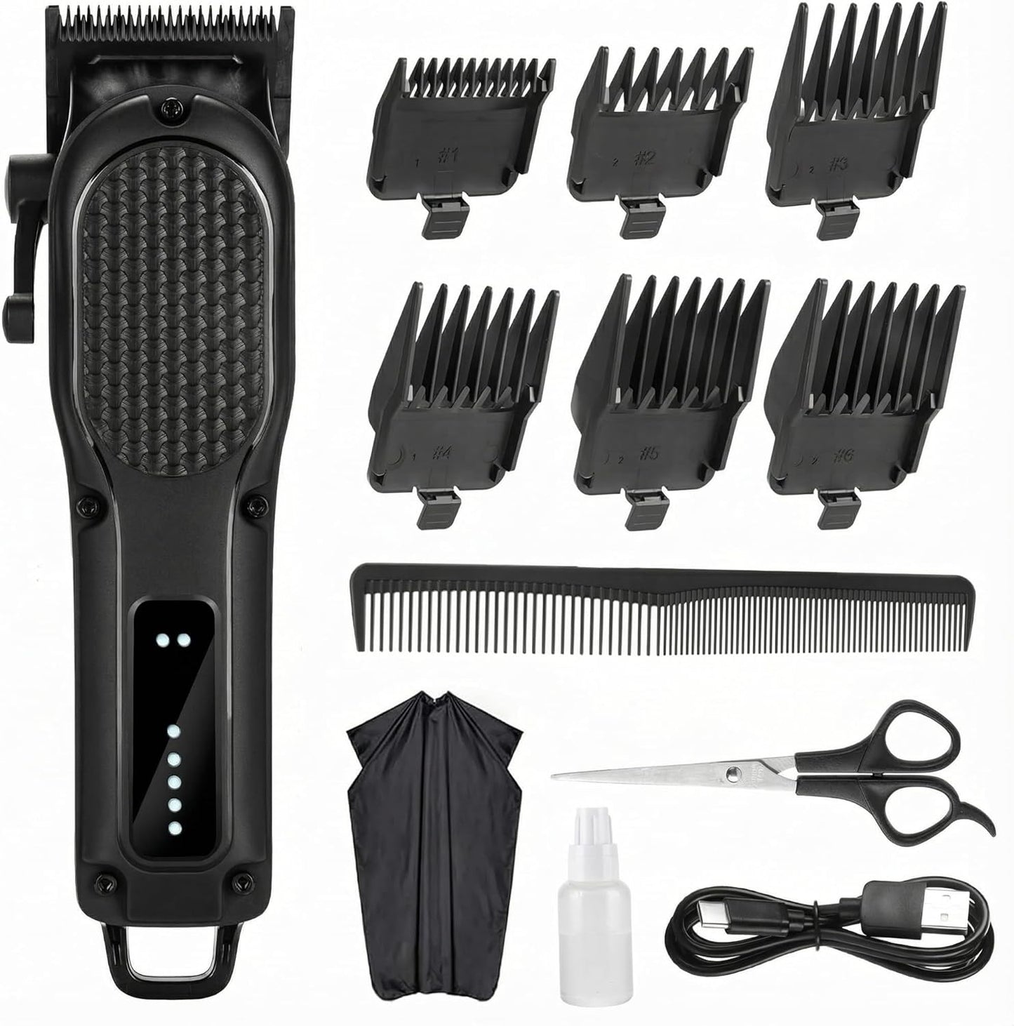 Men's Hair Clippers - Professional Cordless Rechargeable Beard Trimmer for Precision Grooming | Powerful Cutting Tool